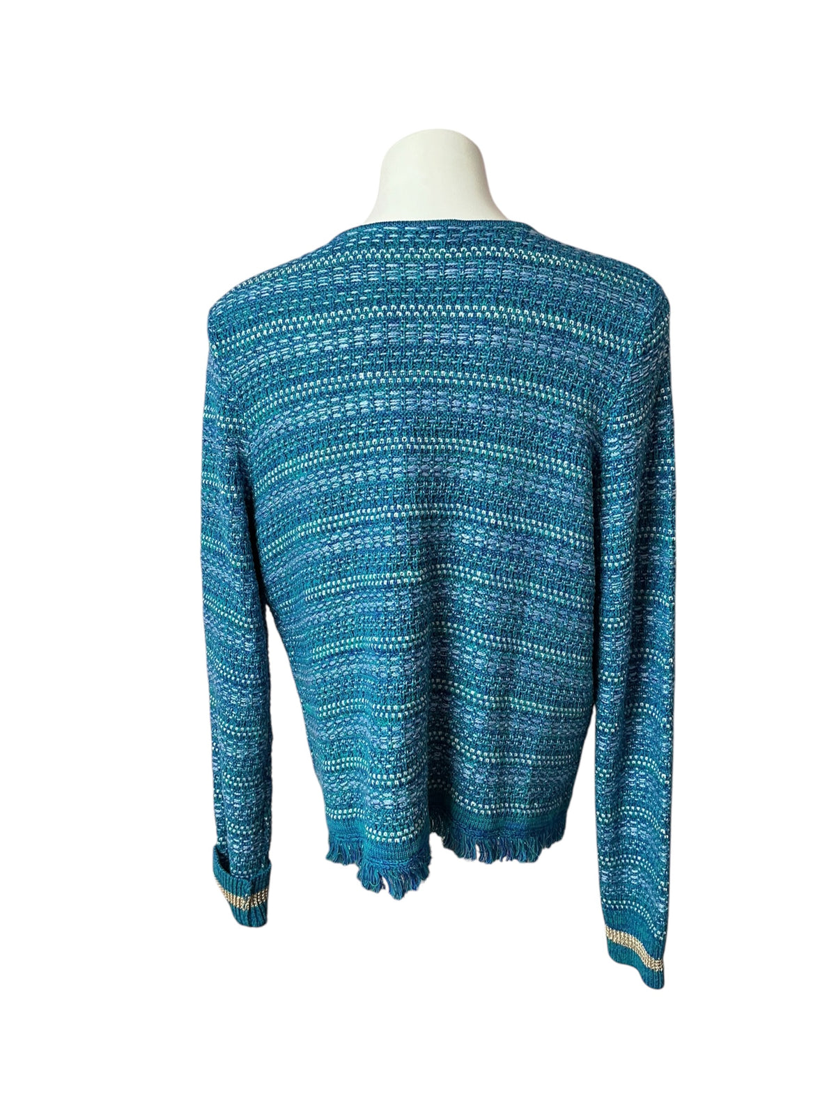 Lilly Pulitzer NWT Beckington Cardigan Blue Grotto Metallic Tweed - Size L