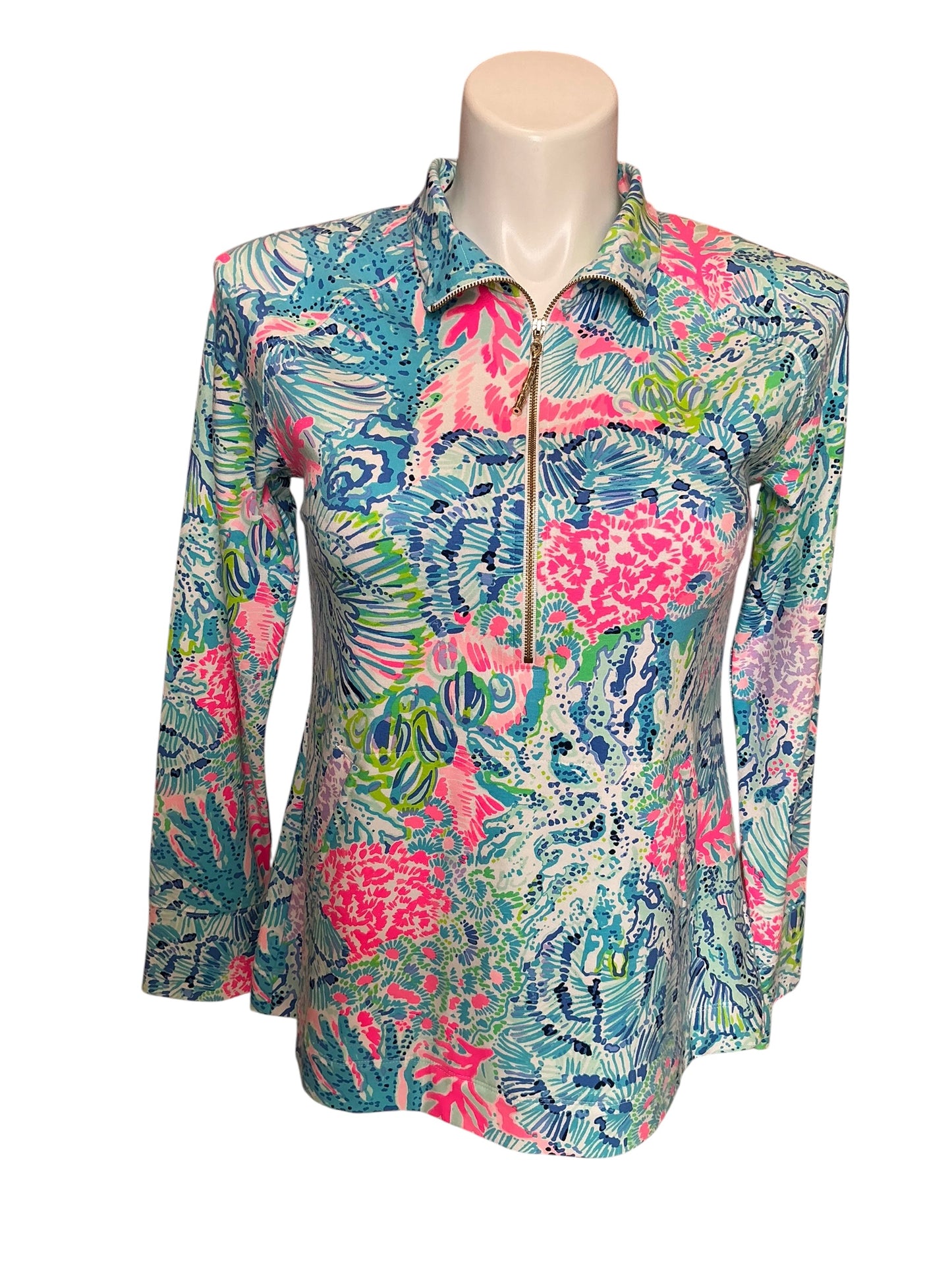 Lilly Pulitzer NWT UPF 50+ Skipper Popover Multi Sink Or Swim - Size M