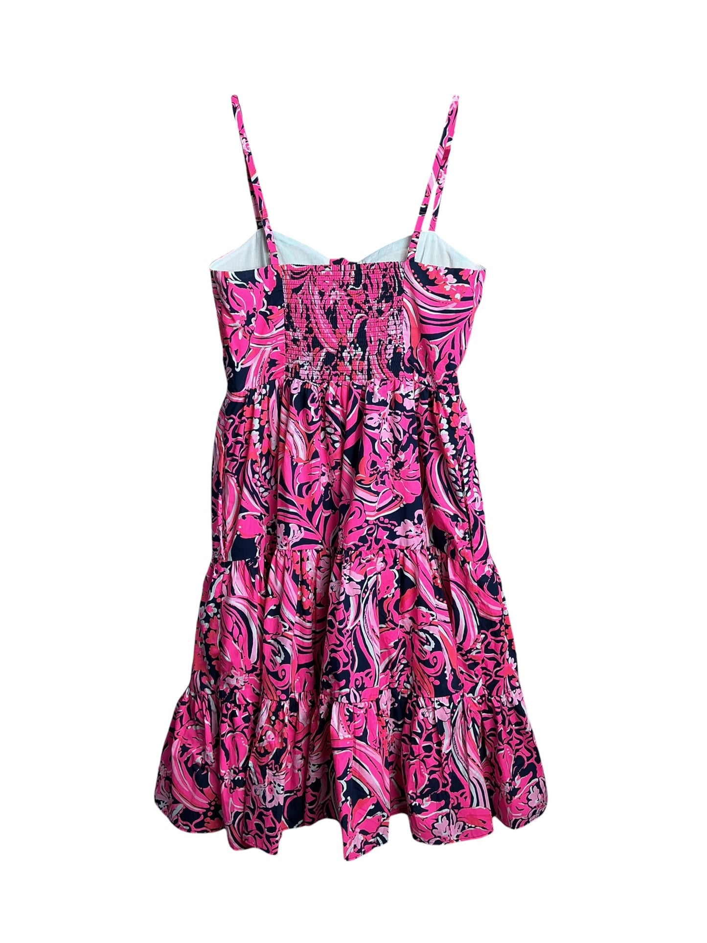 Lilly Pulitzer- Adalia Knee-Length Dress Low Tide Navy Flirty Fins And Feathers Size 2