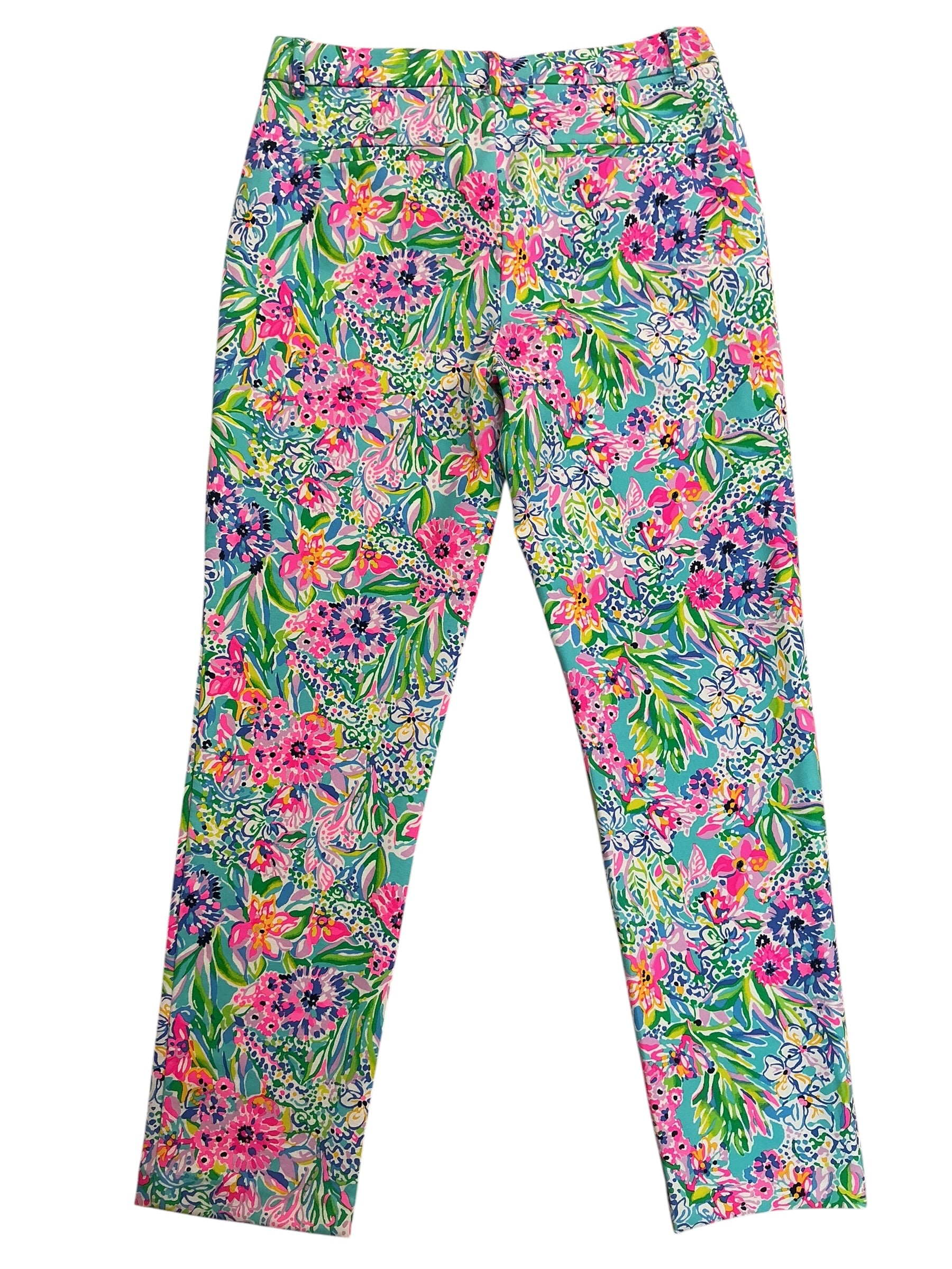 Lilly Pulitzer Kelly High Rise Ankle Pants Amalfi Blue Alligator Isle - Size 8