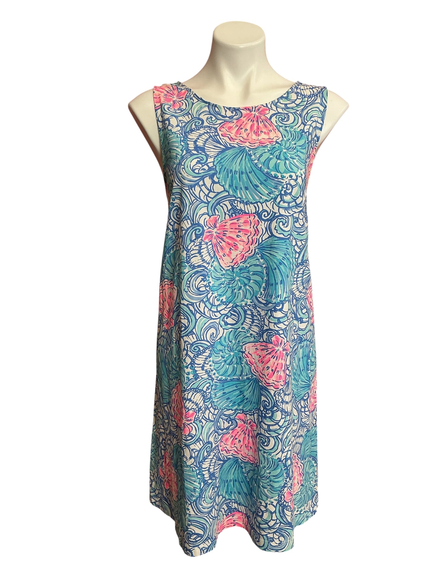 Lilly Pulitzer Kristen Swing Dress Blue Haven Raising Shell - Size XL