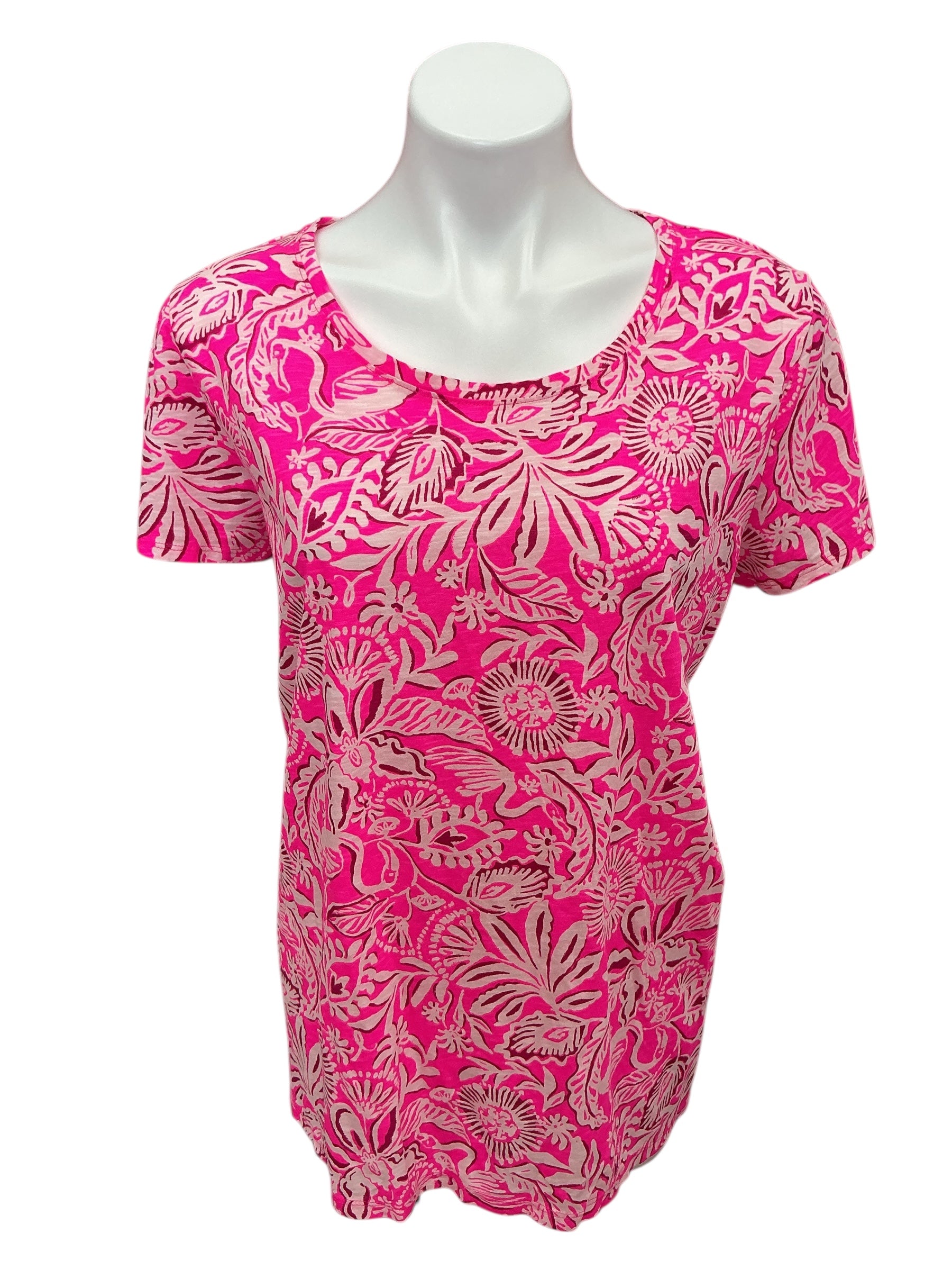 Lilly Pulitzer Etta Scoop Neck Top Absolutely Flamazing - Size XXL