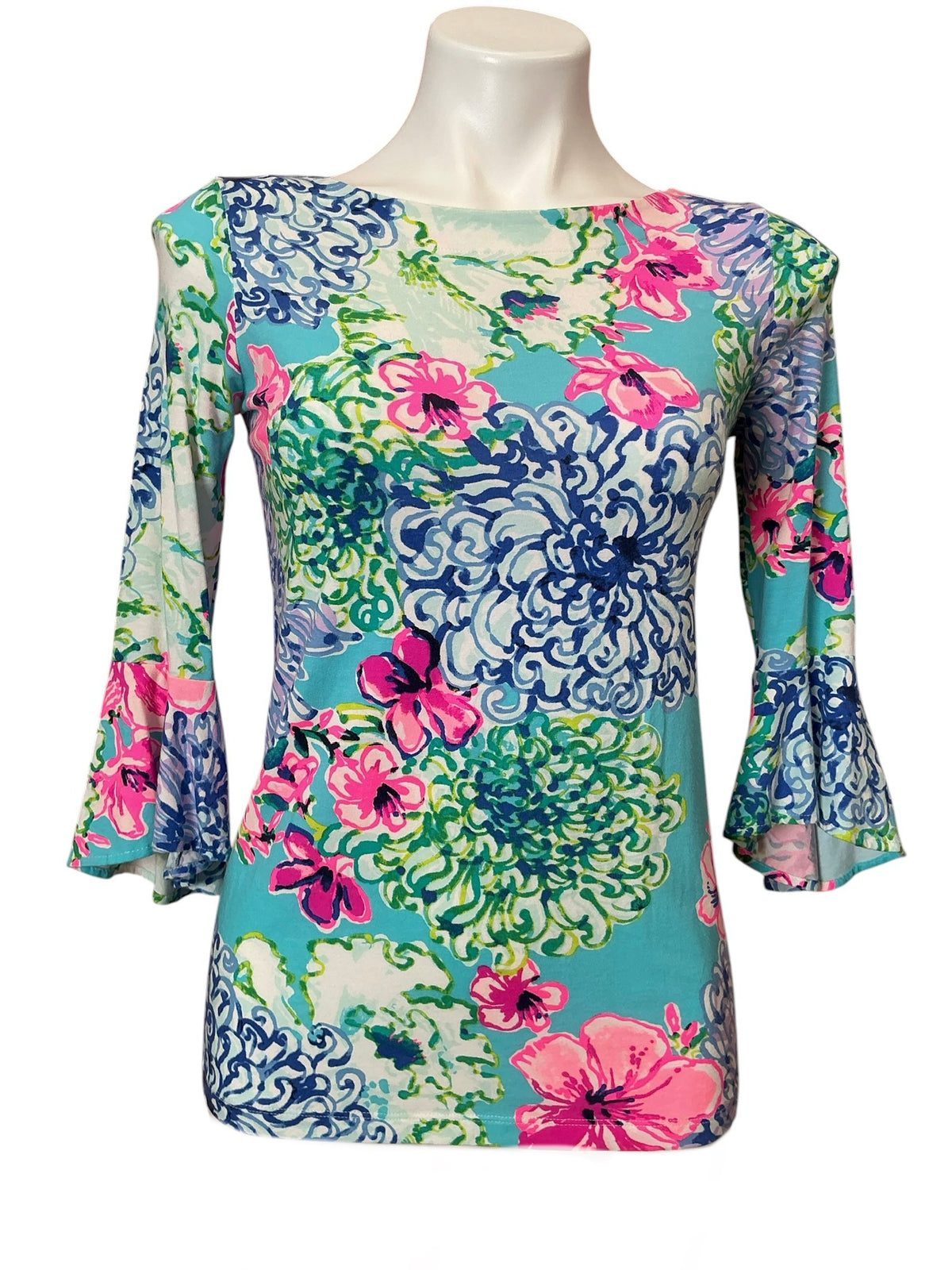 Lilly Pulitzer Fontaine Bell Sleeve Top Special Delivery - Size XXS