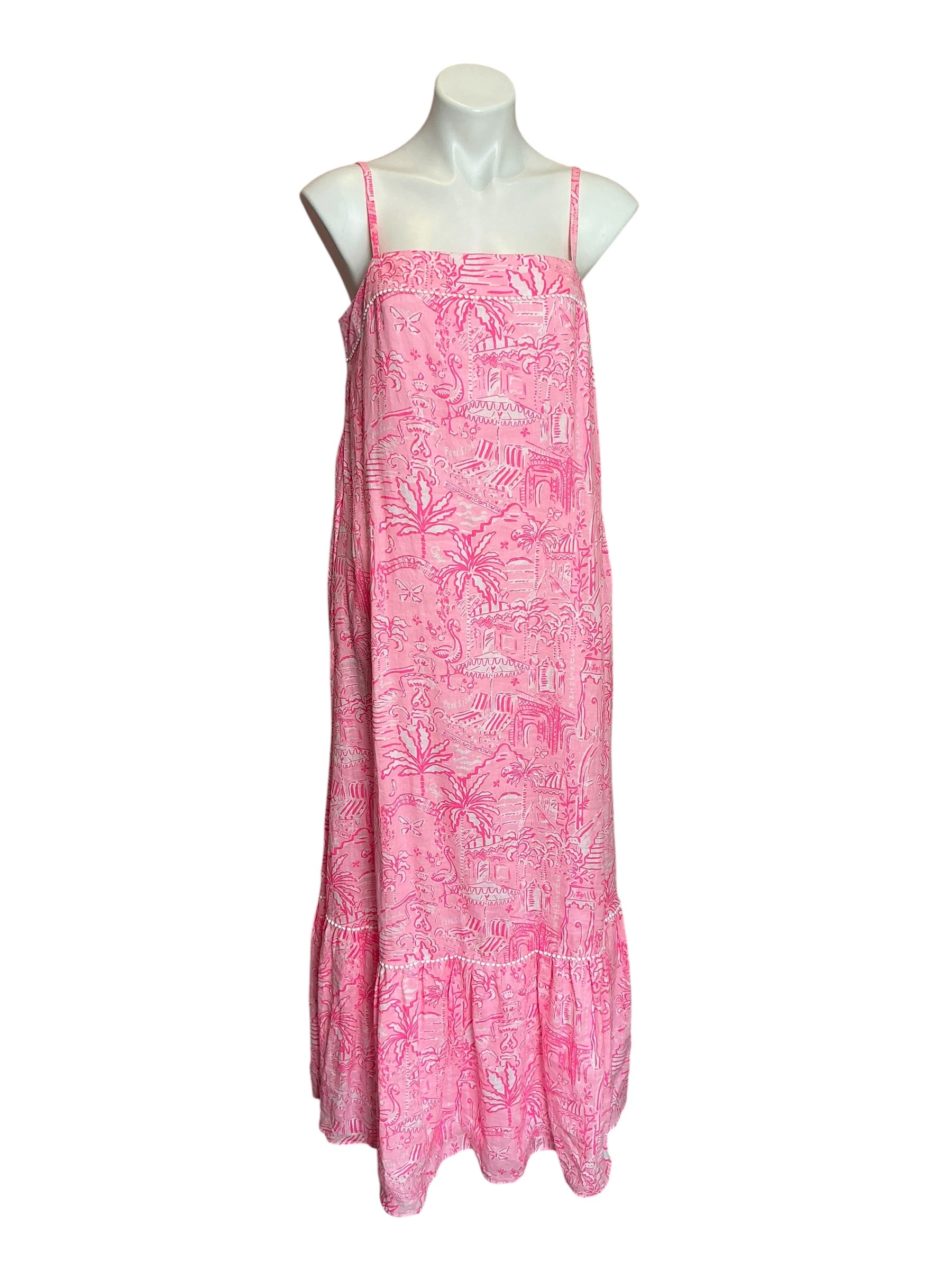 Lilly Pulitzer NWT Rozalie Linen Maxi Dress Conch Shell Pink Penny’s Playground - Size 6