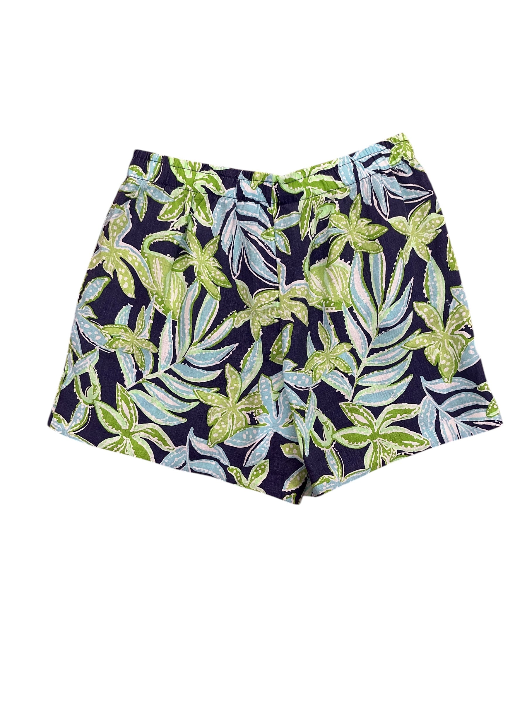 Lilly Pulitzer NWT Croix Linen Shorts Sapphire Pool Tropical Tango - Size XS