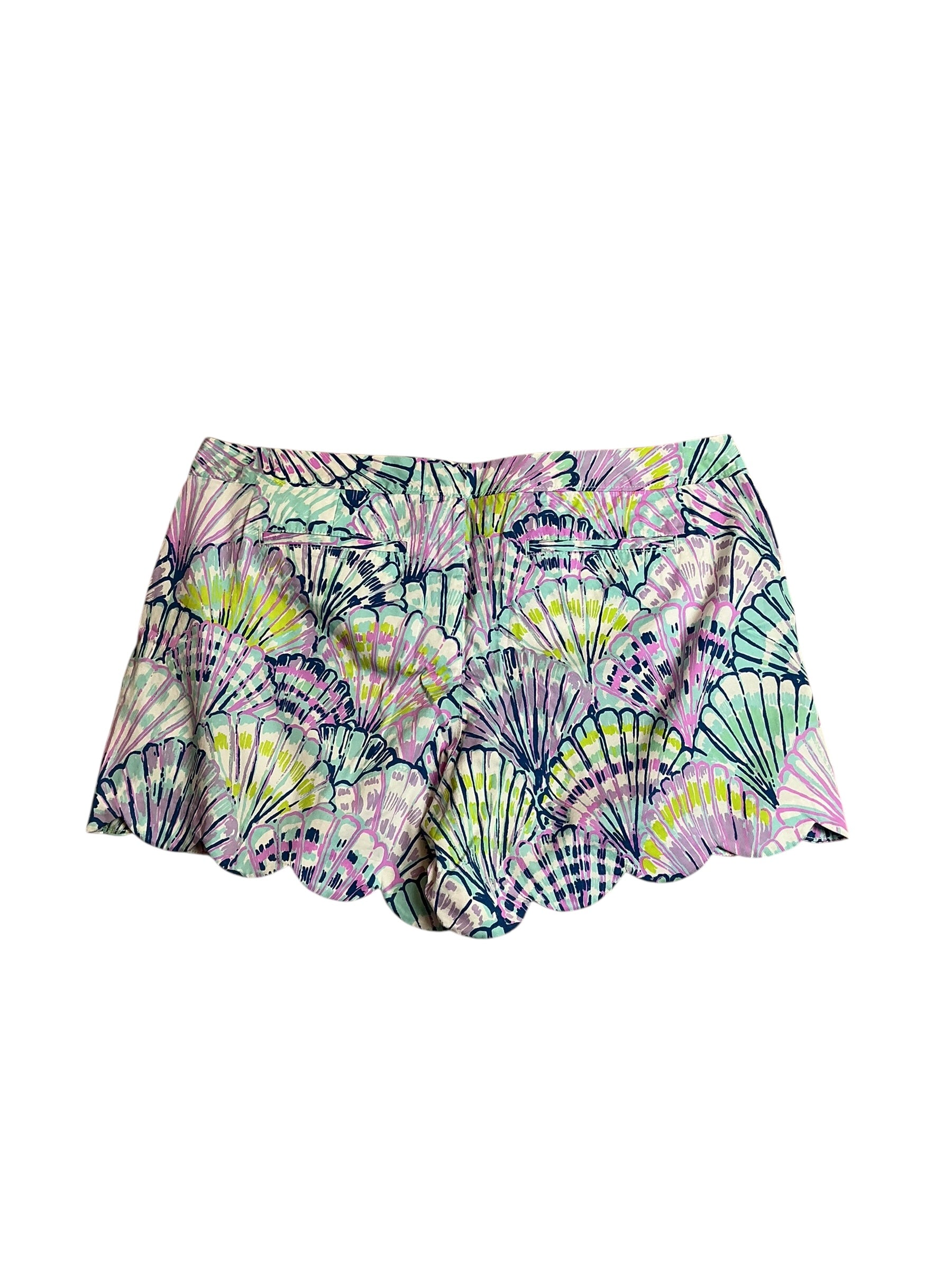Lilly Pulitzer Buttercup Scalloped Hem Shorts Oh Shello - Size 16