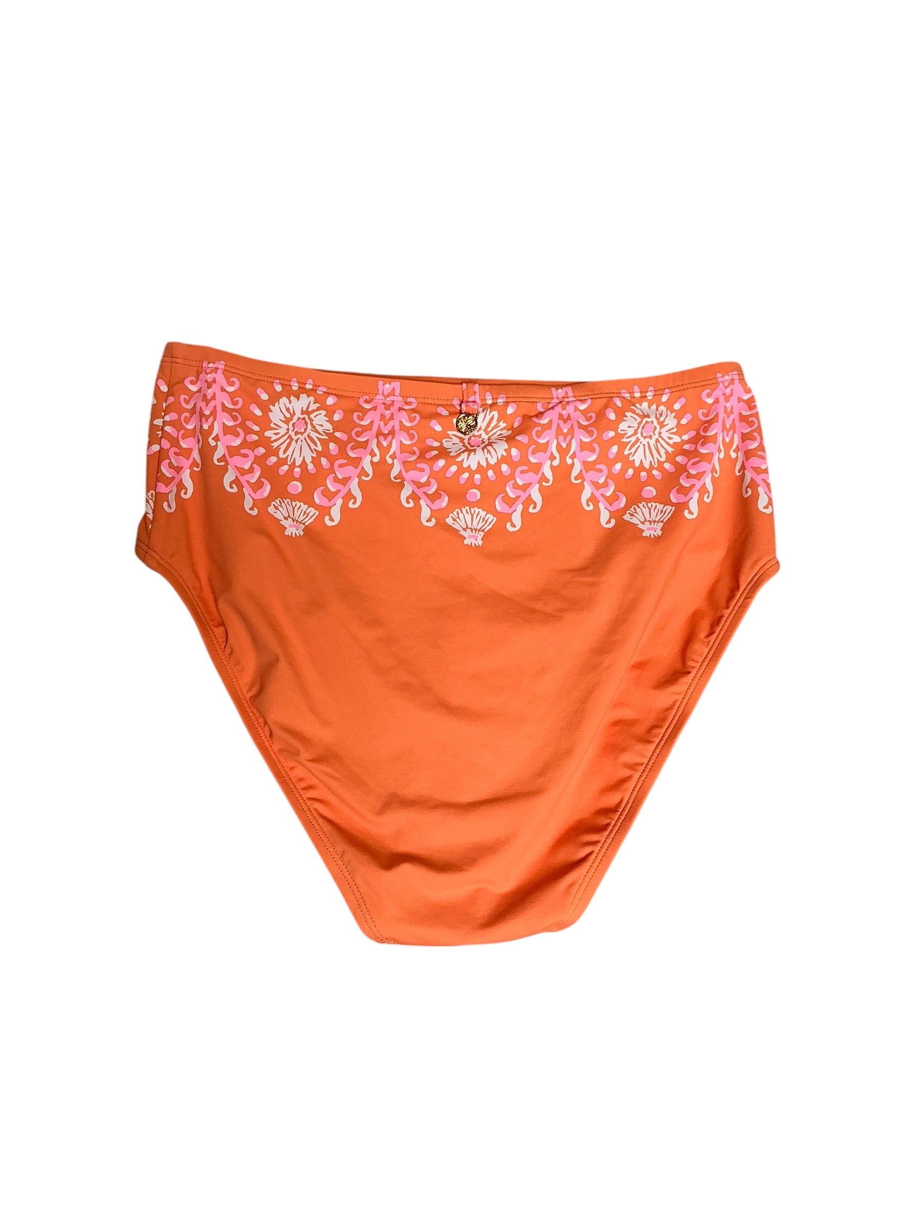 Lilly Pulitzer NWT Ashwin High Waisted Swim Bottom Papaya Breezy Palm Engineered - Size 6