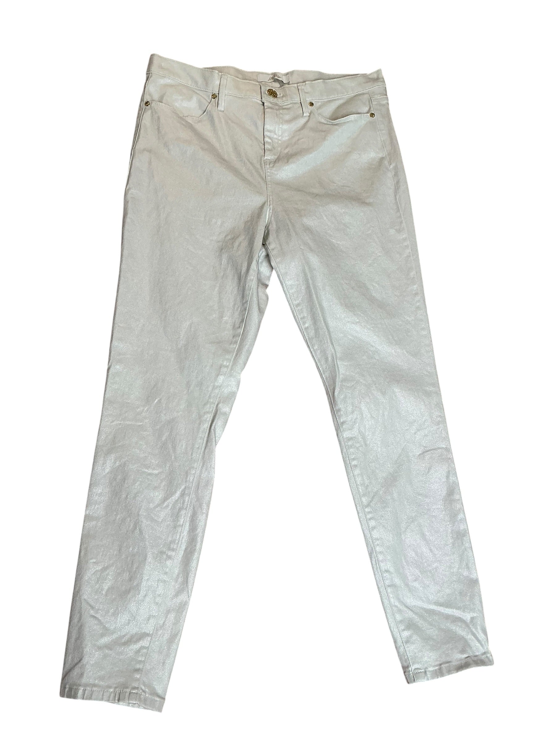 Lilly Pulitzer Eagan High Rise Skinny Jean Coconut Metallic - Size 14