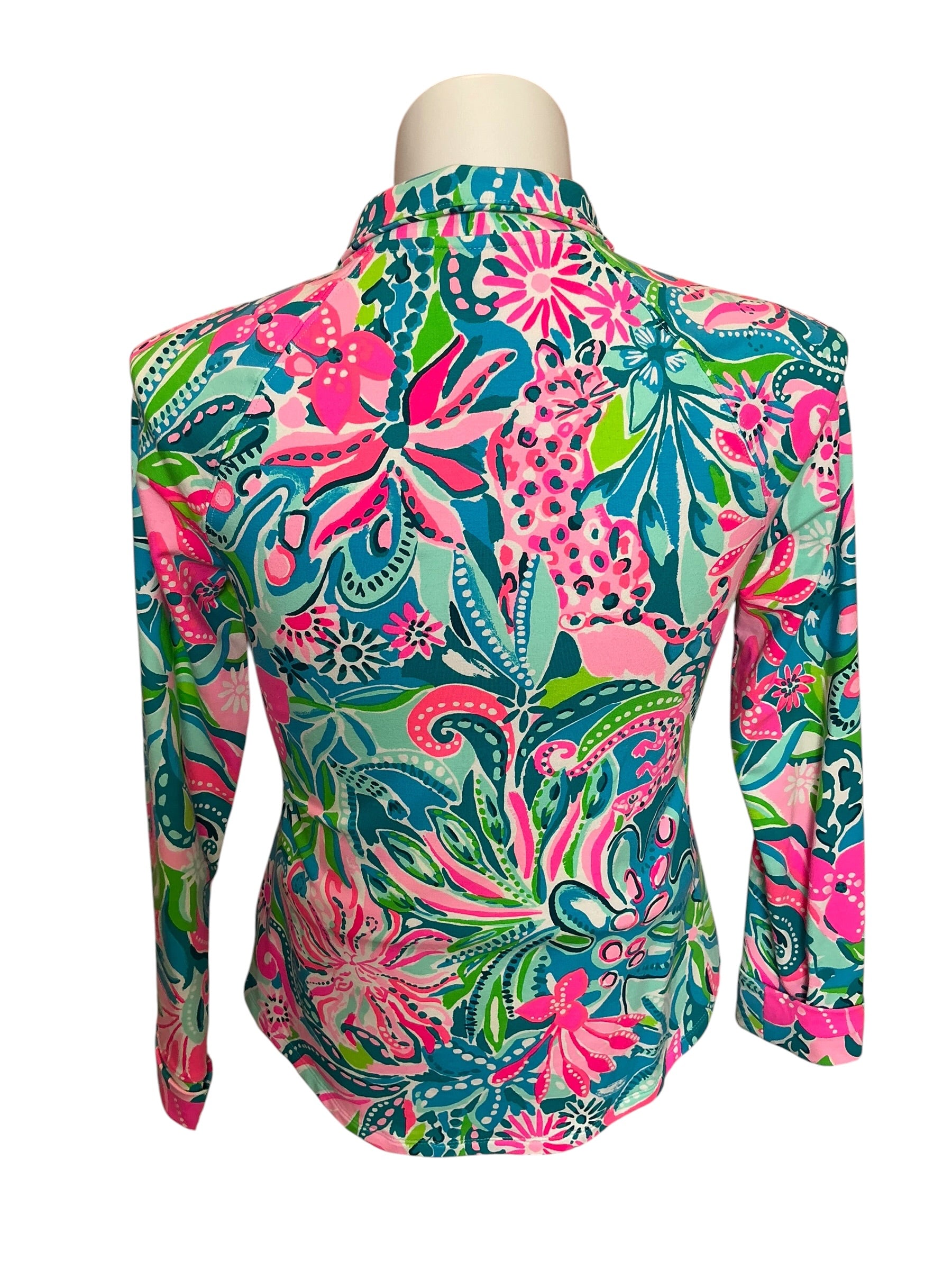 Lilly Pulitzer Skipper Popover Turquoise Oasis Golden Hour - Size S