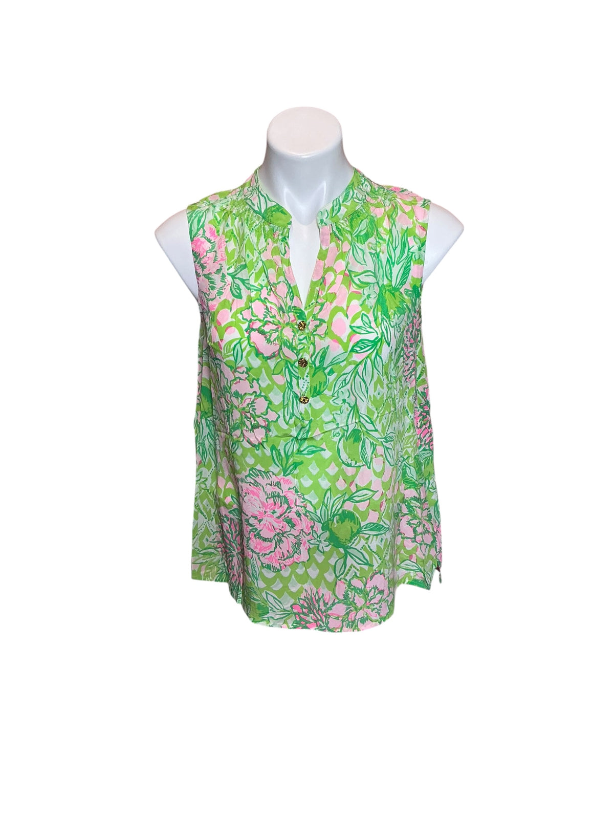 Lilly Pulitzer NWT Sleeveless Elsa Top Fauna Green Lime Feeling Good - Size XS