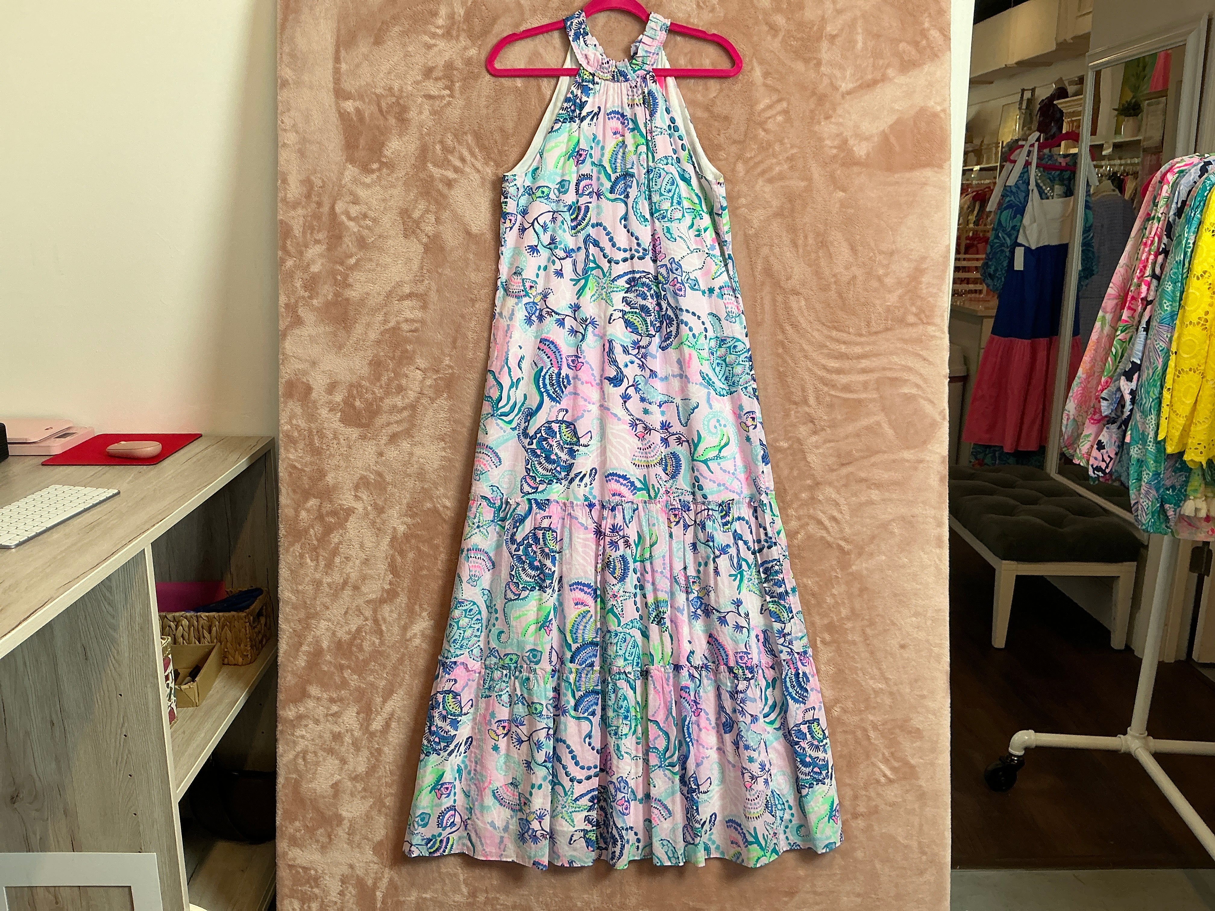 Lilly Pulitzer NWT Everly Maxi Dress Lilac Freesia Mermaid For You - Size M