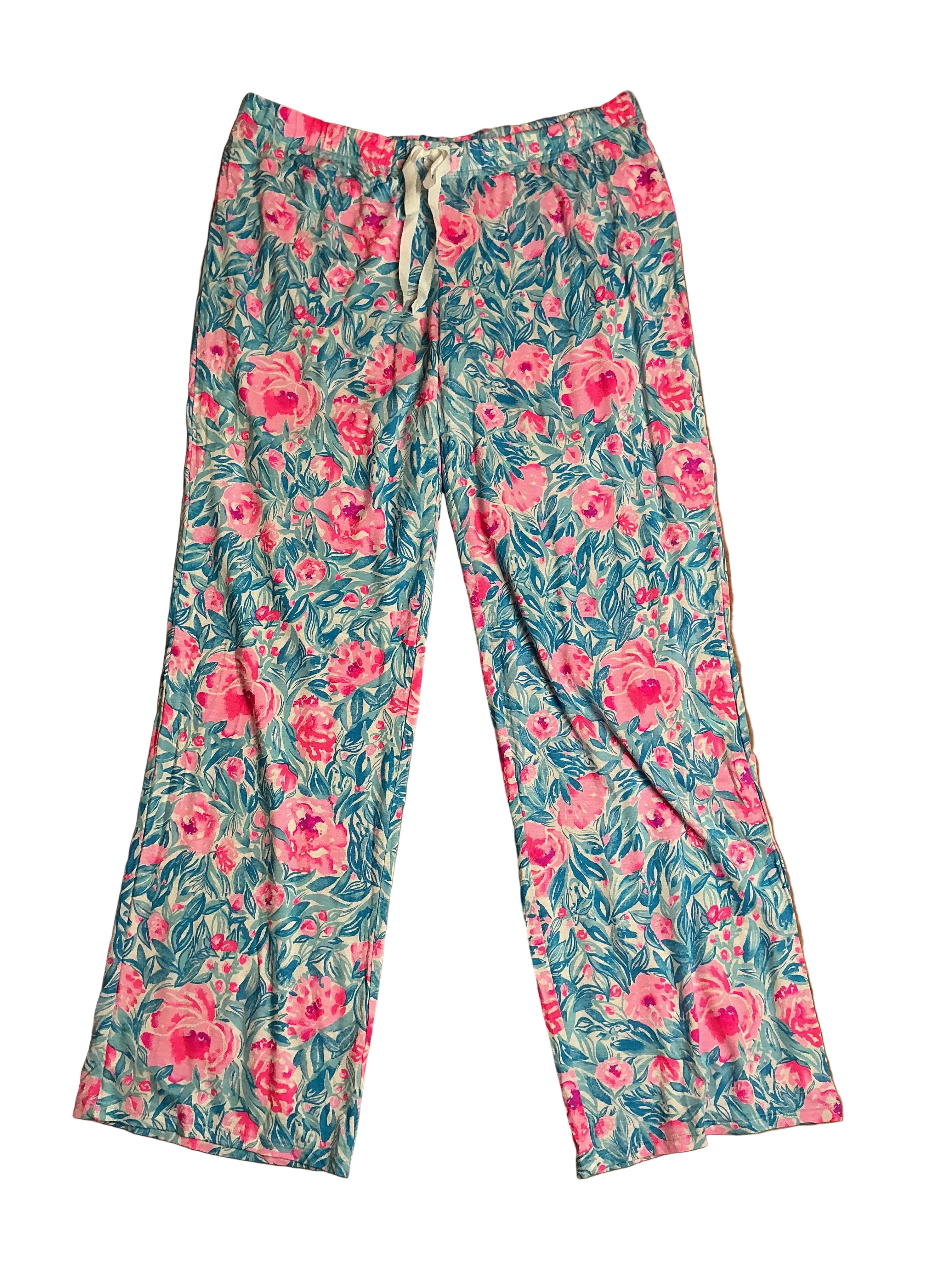 Lilly Pulitzer NWT Pj Knit Pant Bondi Blue My Little Peony - Size L