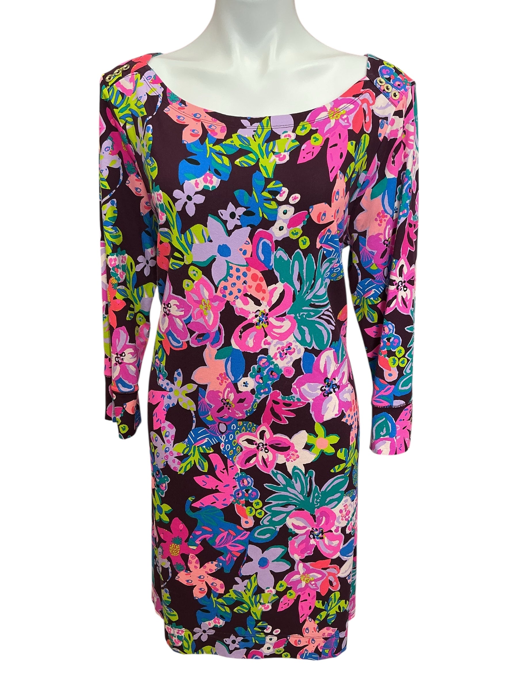 Lilly Pulitzer UPF 50+ Sophie Dress Cherry Ganache Bohemian Garden - Size XXL