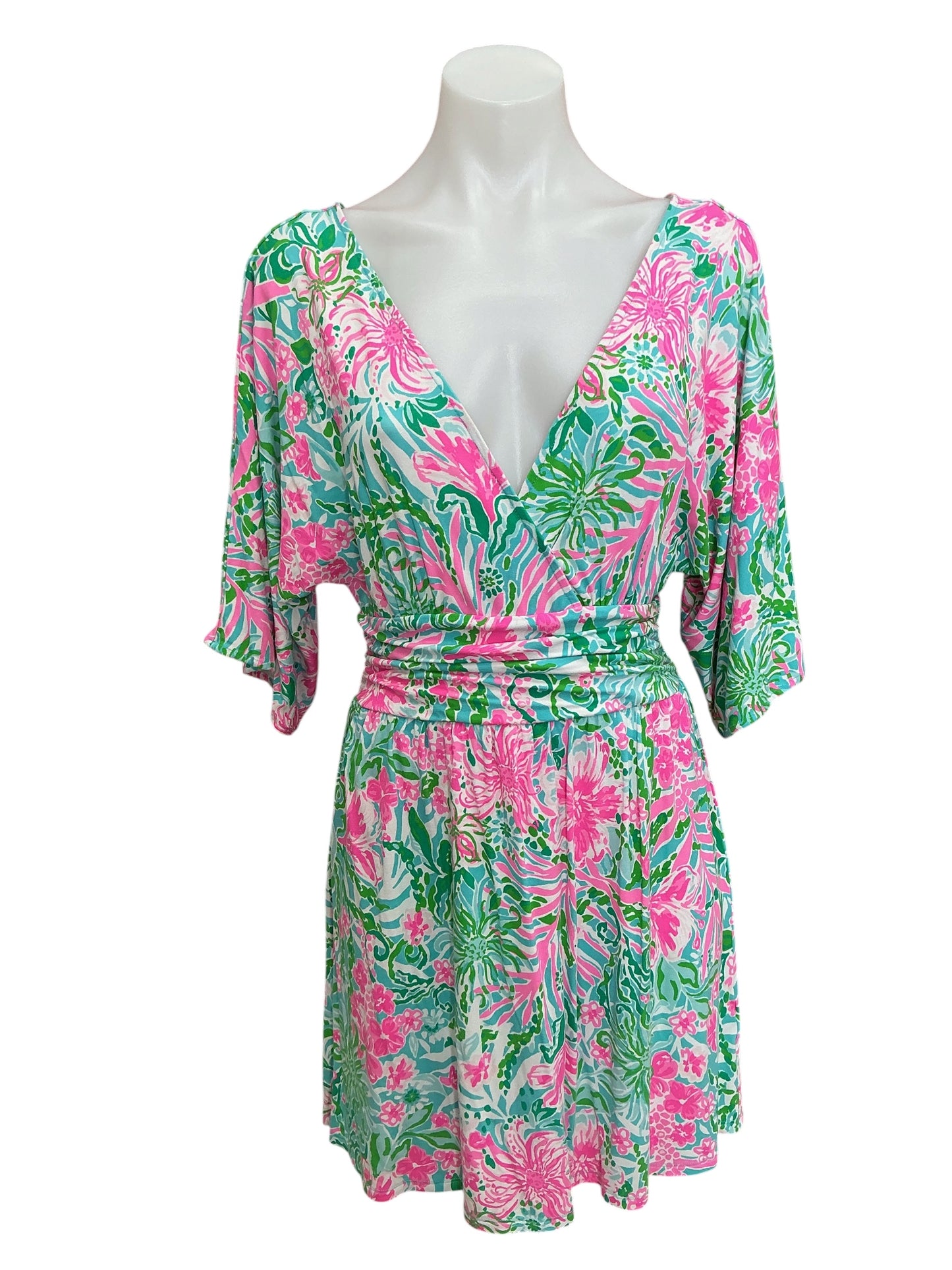 Lilly Pulitzer Parigi Skort Romper Amalfi Blue Leaf It Wild - Size S