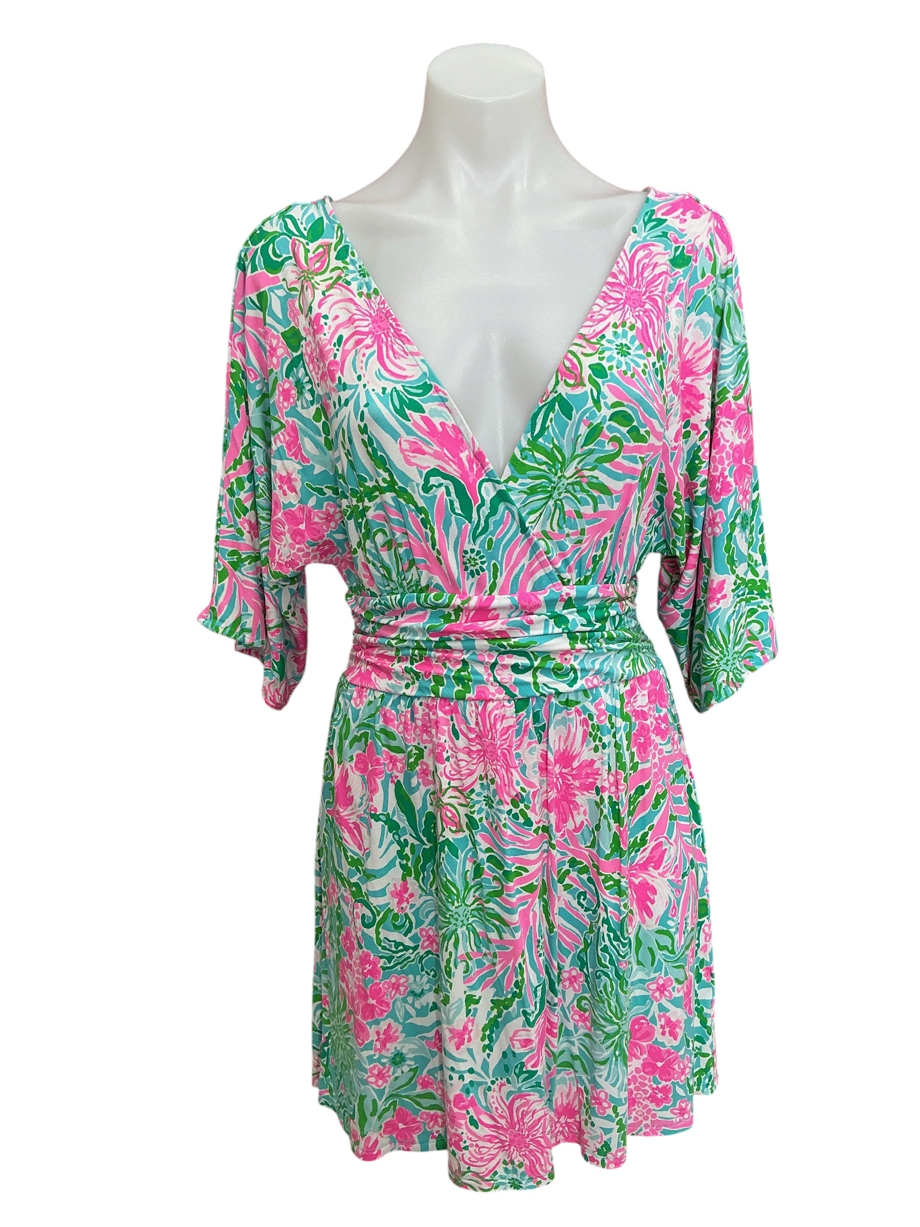 Lilly Pulitzer Parigi Skort Romper Amalfi Blue Leaf It Wild - Size S