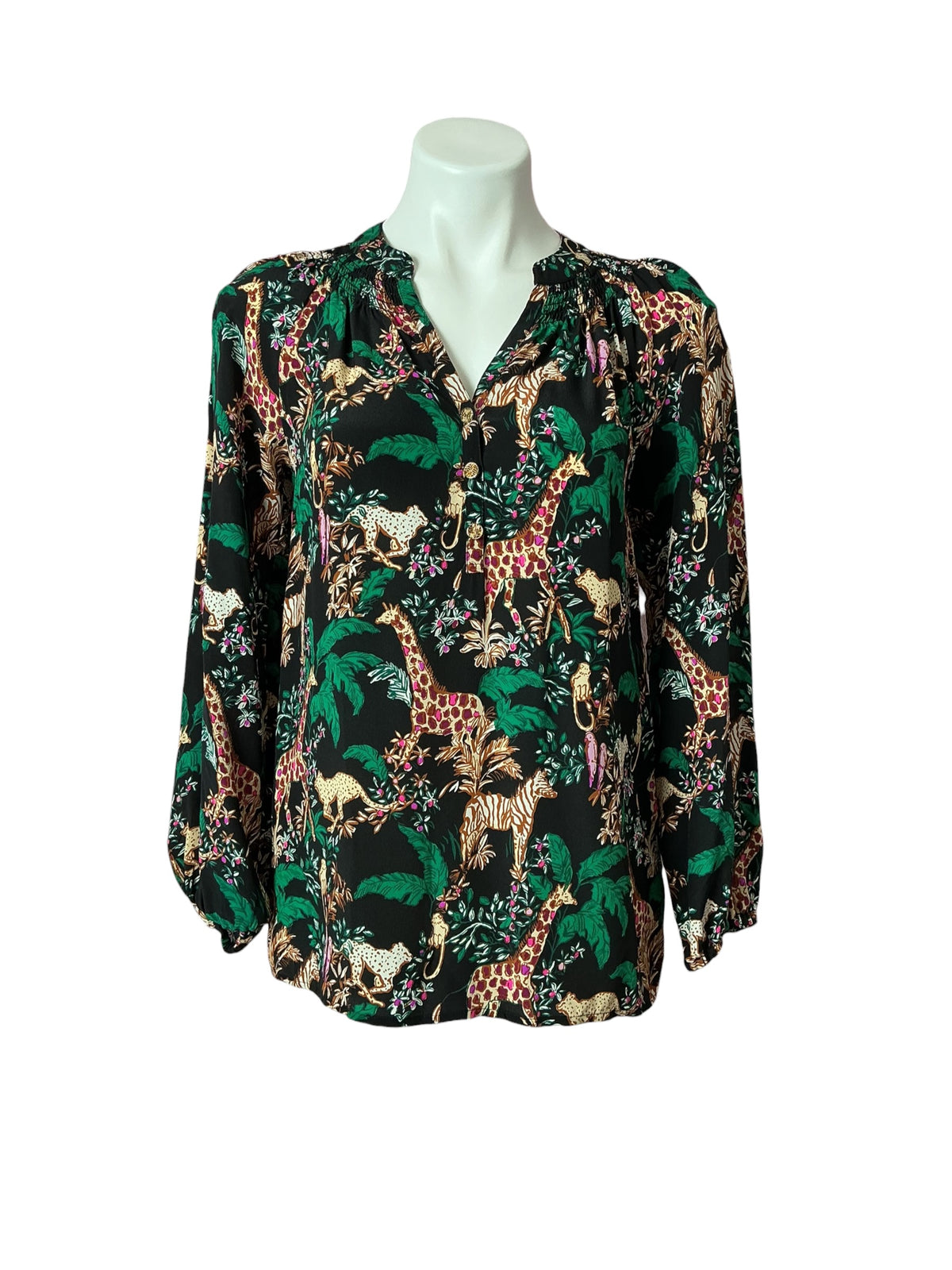 Lilly Pulitzer Elsa Silk Top Multi Dancing In The Moonlight - Size