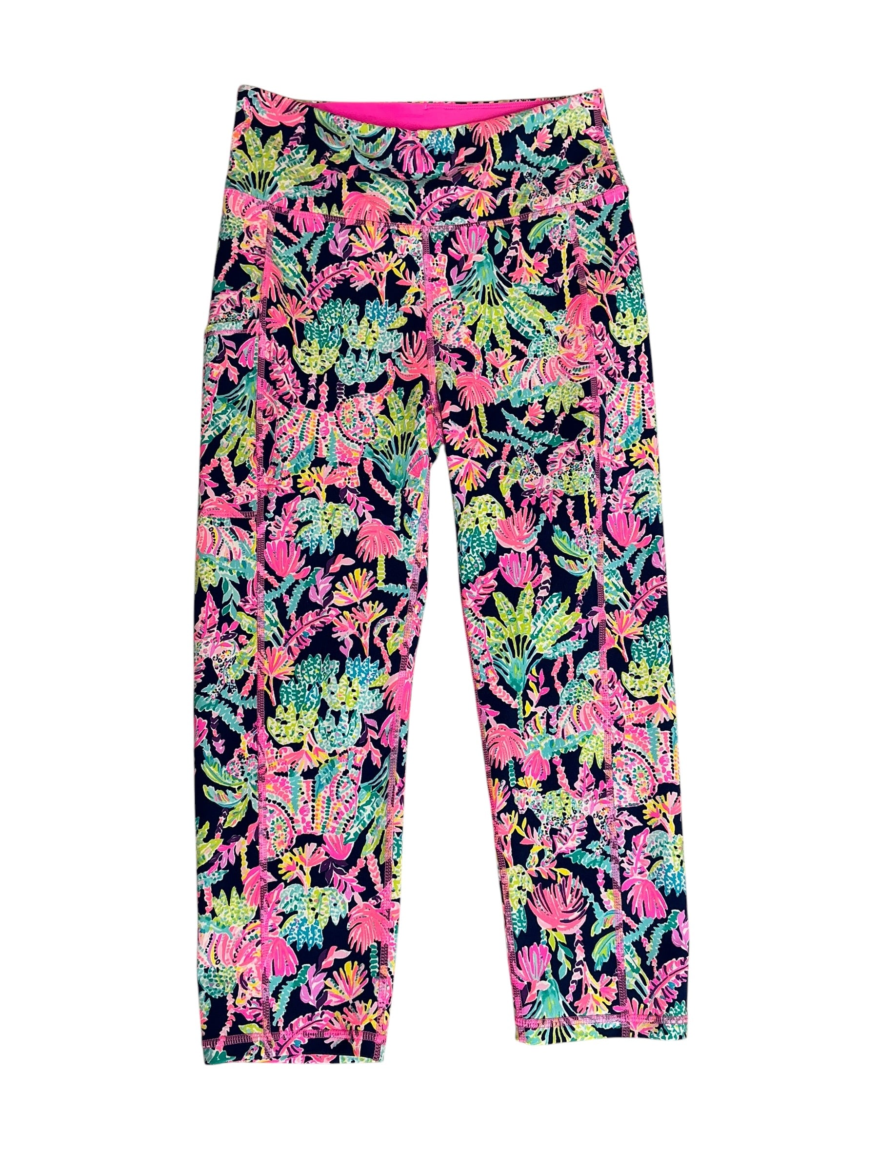 Lilly Pulitzer UPF 50+ Luxletic High Rise Weekender Crop Legging Oyster Bay Navy Seen and Herd - Size M