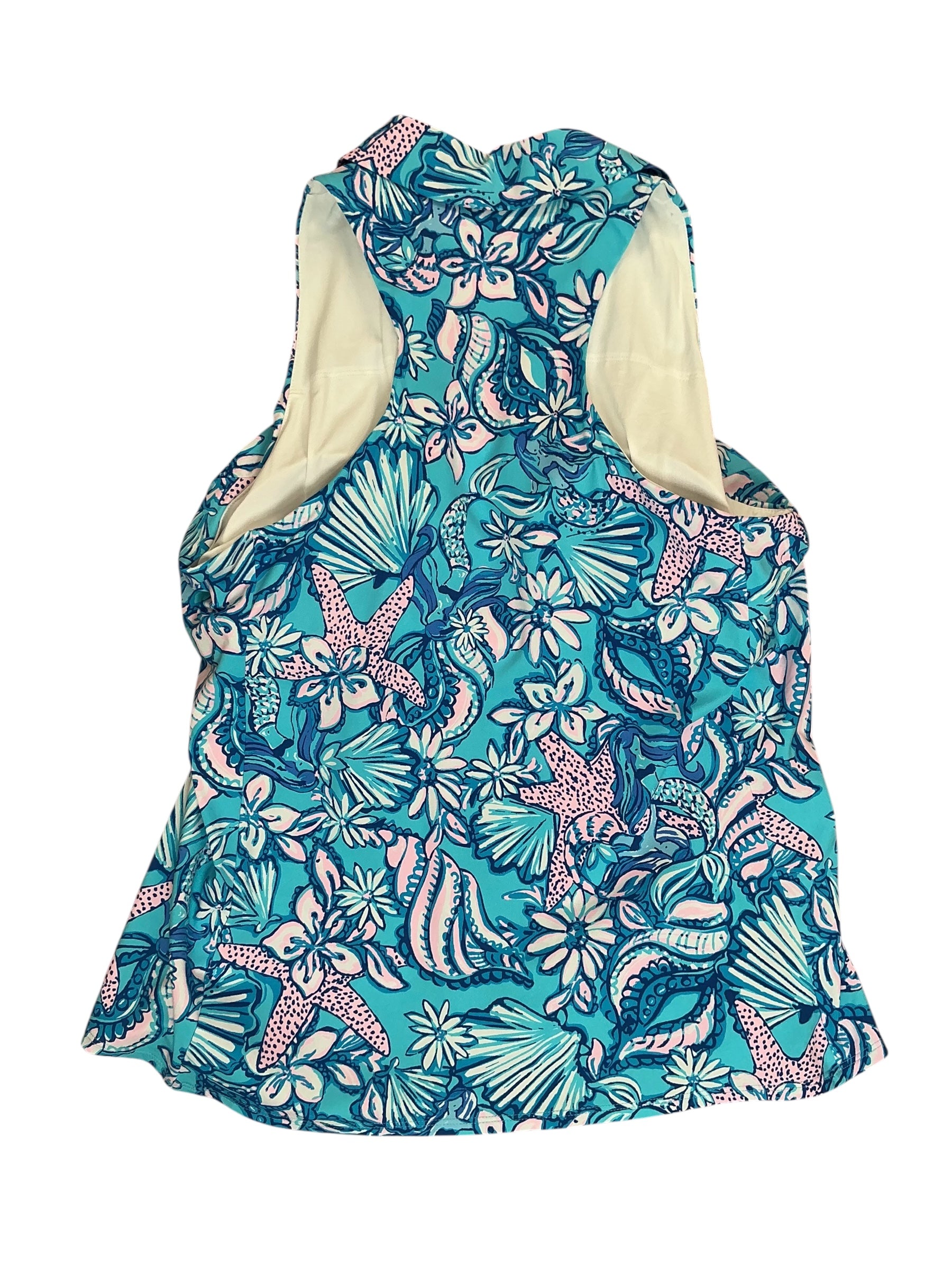 Lilly Pulitzer NWT Lakelyn Bra Polo UPF 50+ Amalfi Blue Sound The Sirens - Size XL