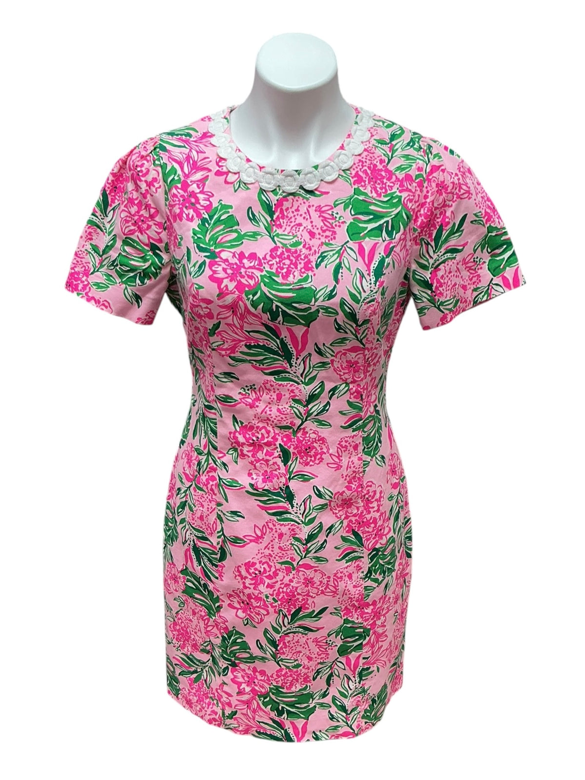 Lilly Pulitzer Mila Short Sleeve Shift Dress Conch Shell Pink Koala La La - Size 4