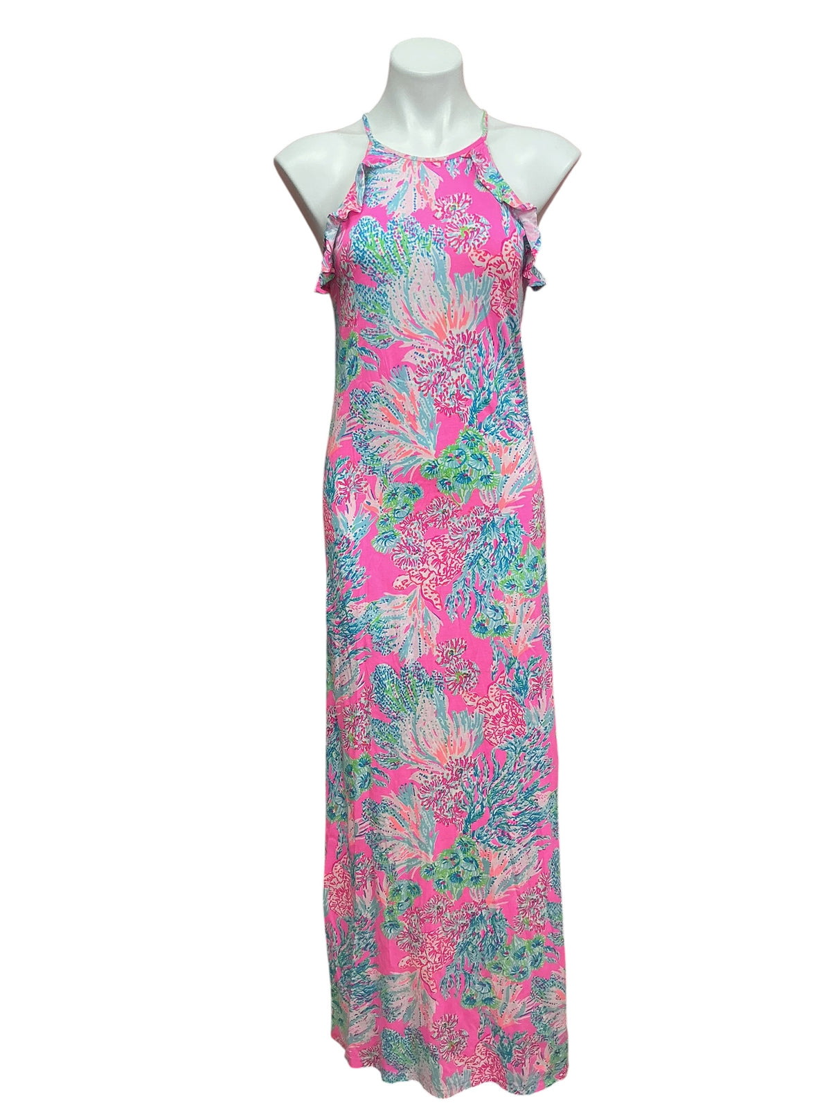 Lilly Pulitzer Billie Maxi Dress Prosecco Pink Seaing Things - Size XS