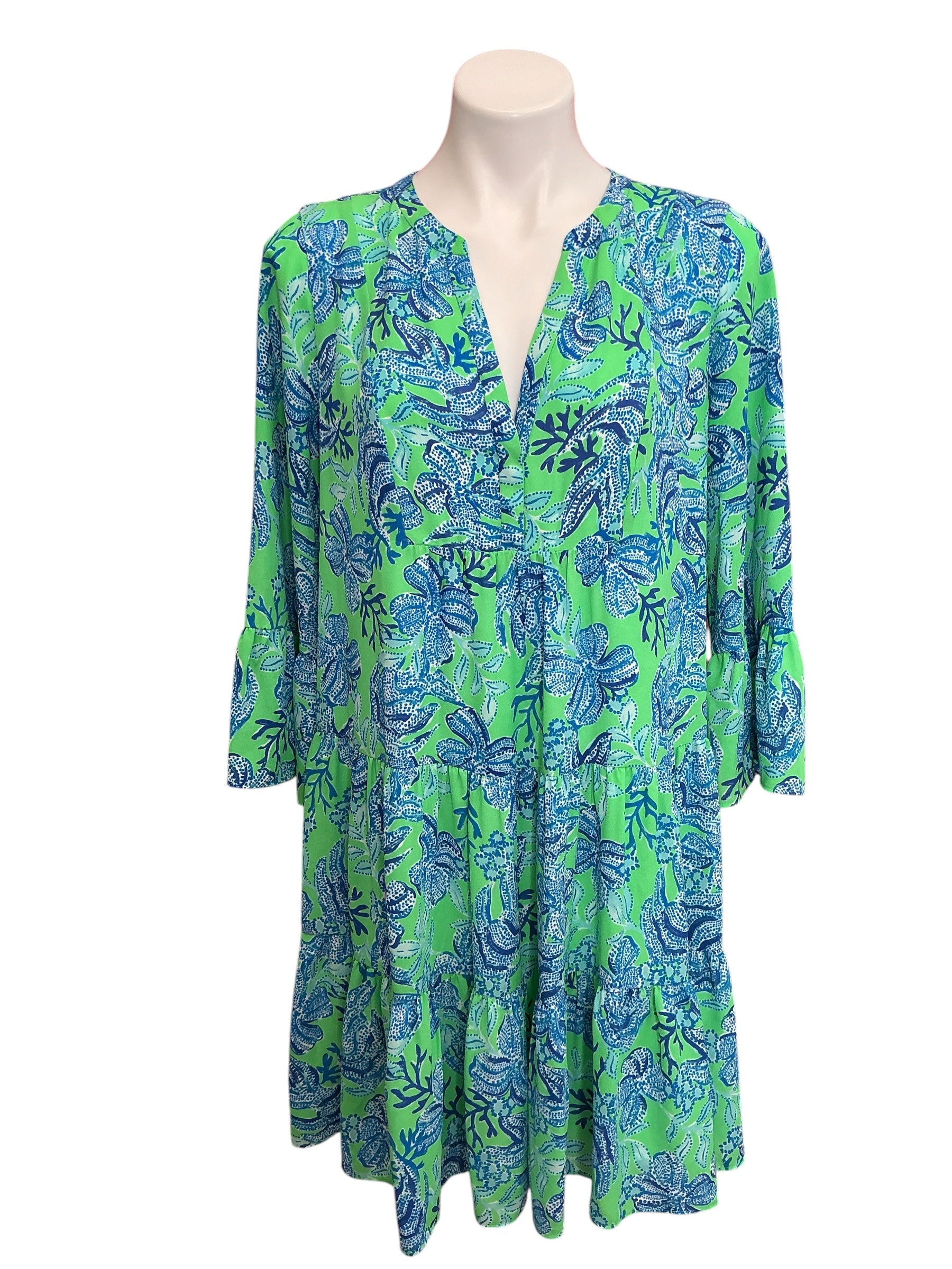 Lilly Pulitzer Gabriel Tunic Dress Cabana Green Keepin It Reel - Size 8