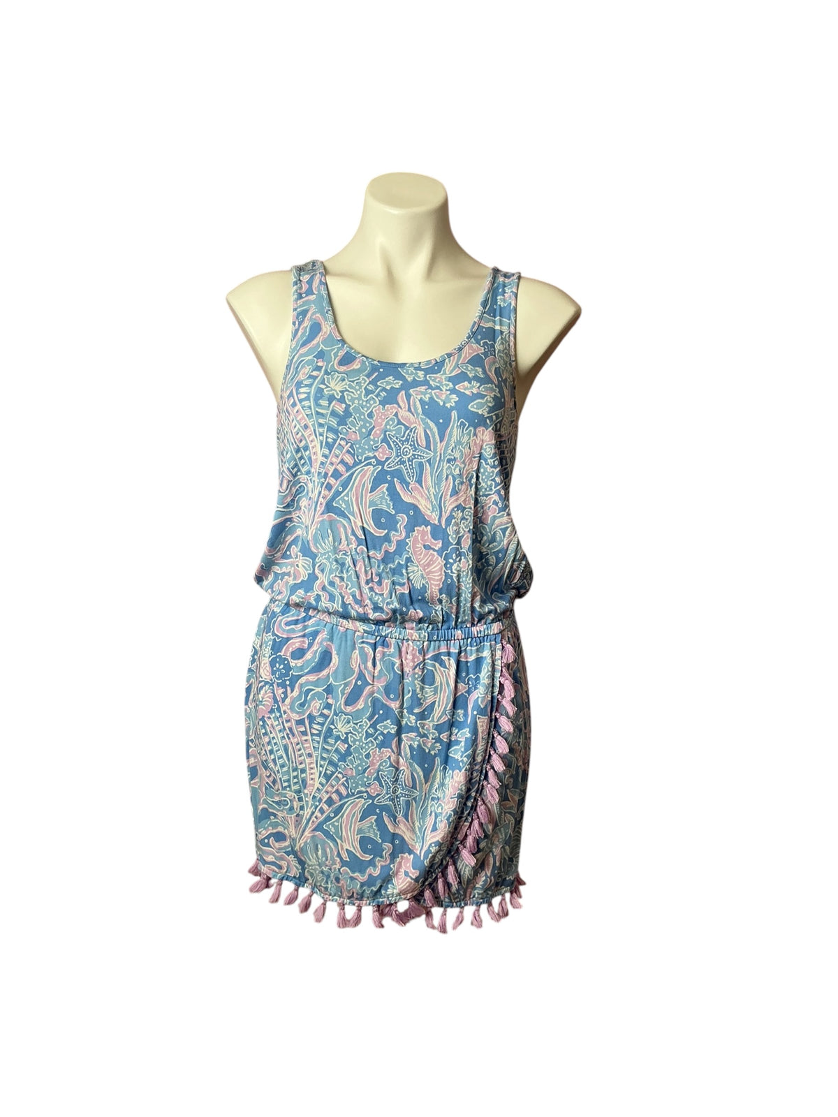 Lilly Pulitzer Jarrett Romper Boca Blue Sea What I Sea - Size XS