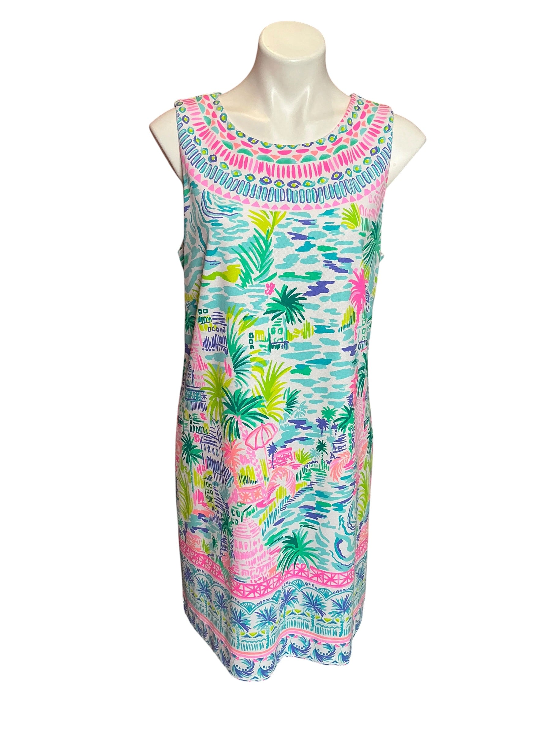 Lilly Pulitzer Gellar Shift Dress Multi Private Island Engineered - Size L