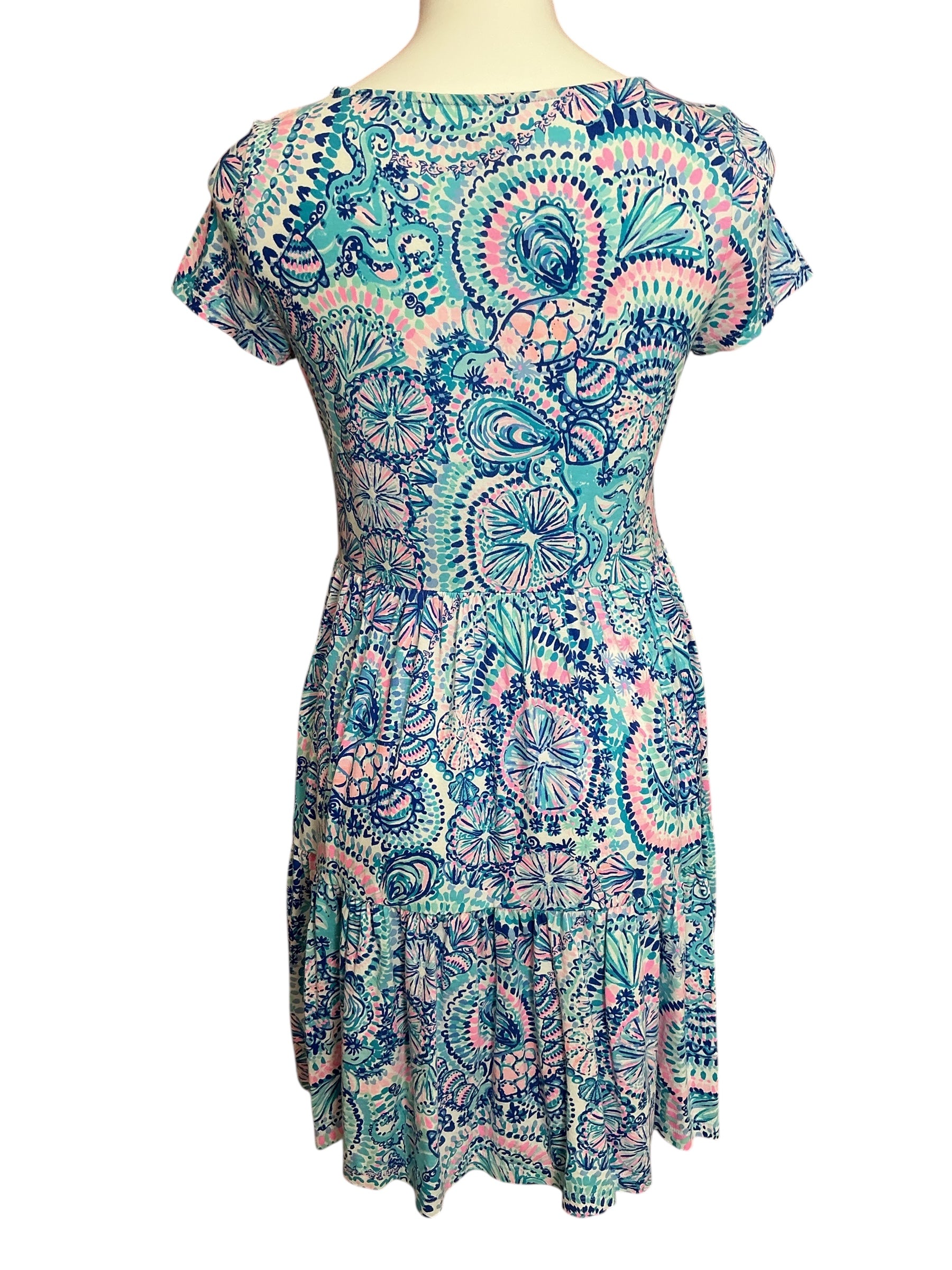 Lilly Pulitzer Geanna Swing Dress Blue Grotto Commotion In The Ocean - Size S