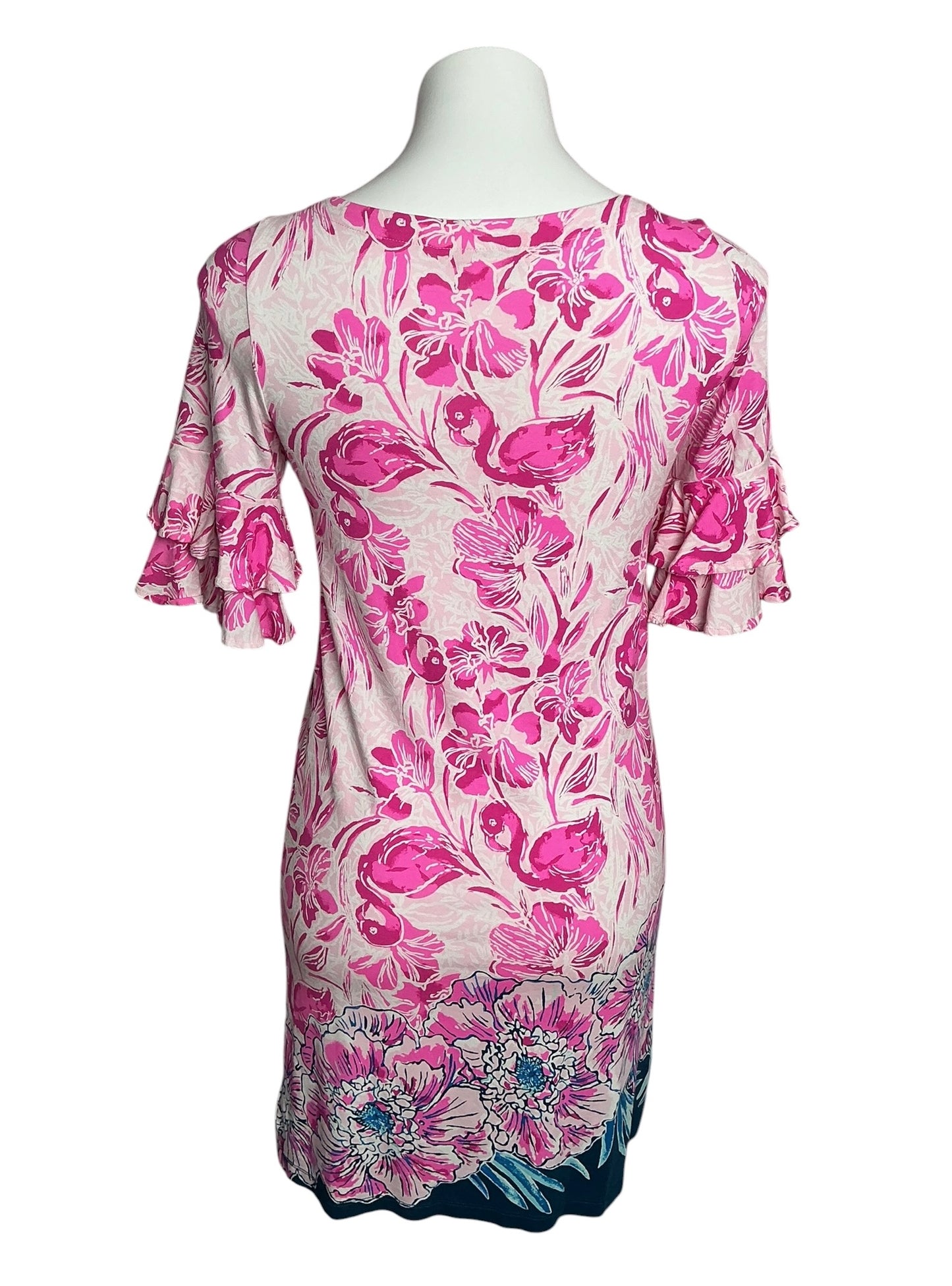 Lilly Pulitzer Lula Dress Coral Reef Tint Flamingle - Size XS