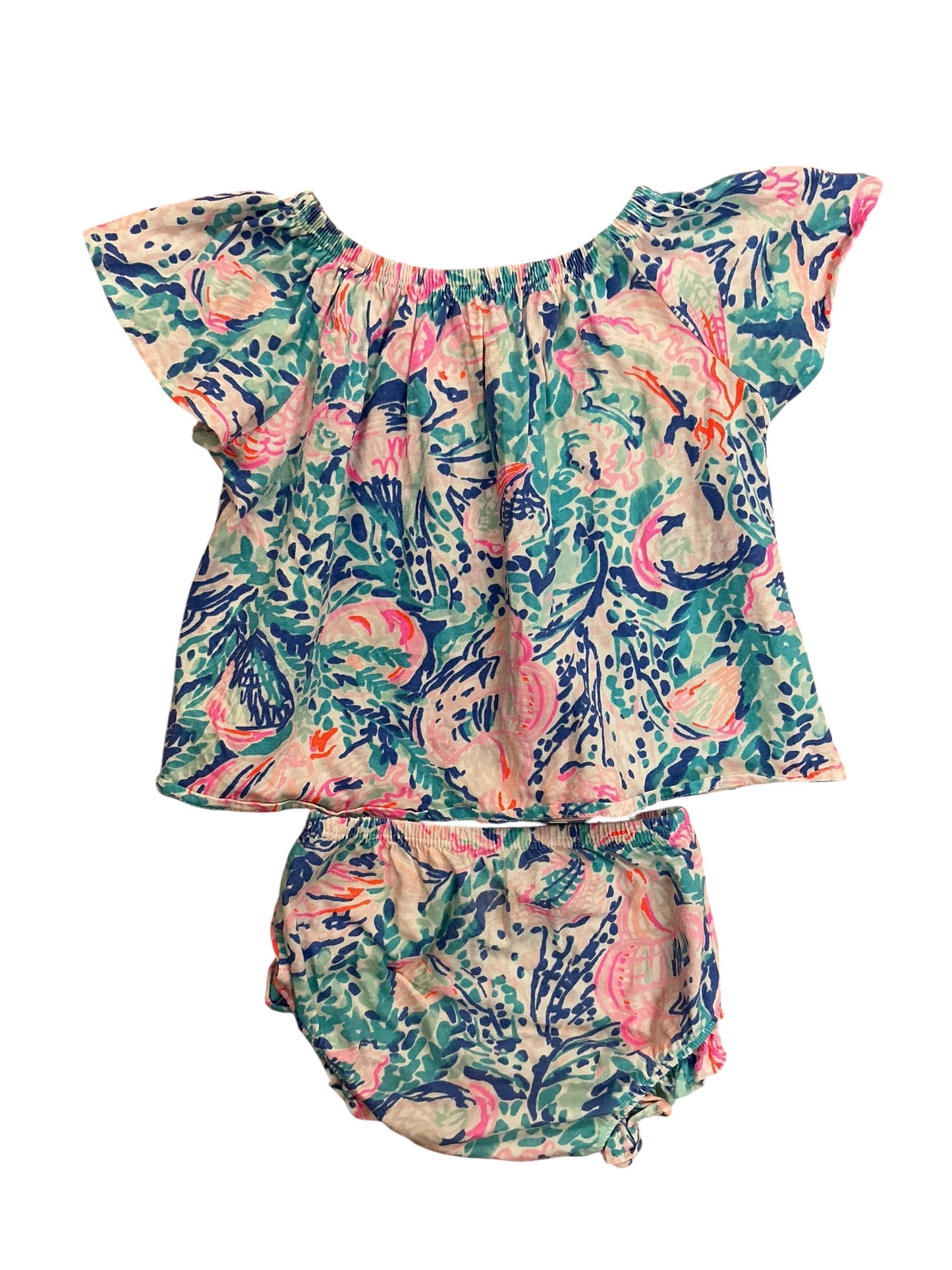 Lilly Pulitzer Kids Girls 2PC Set Tabitha Infant Set Multi Treasure Trove - Size 6-12 MO
