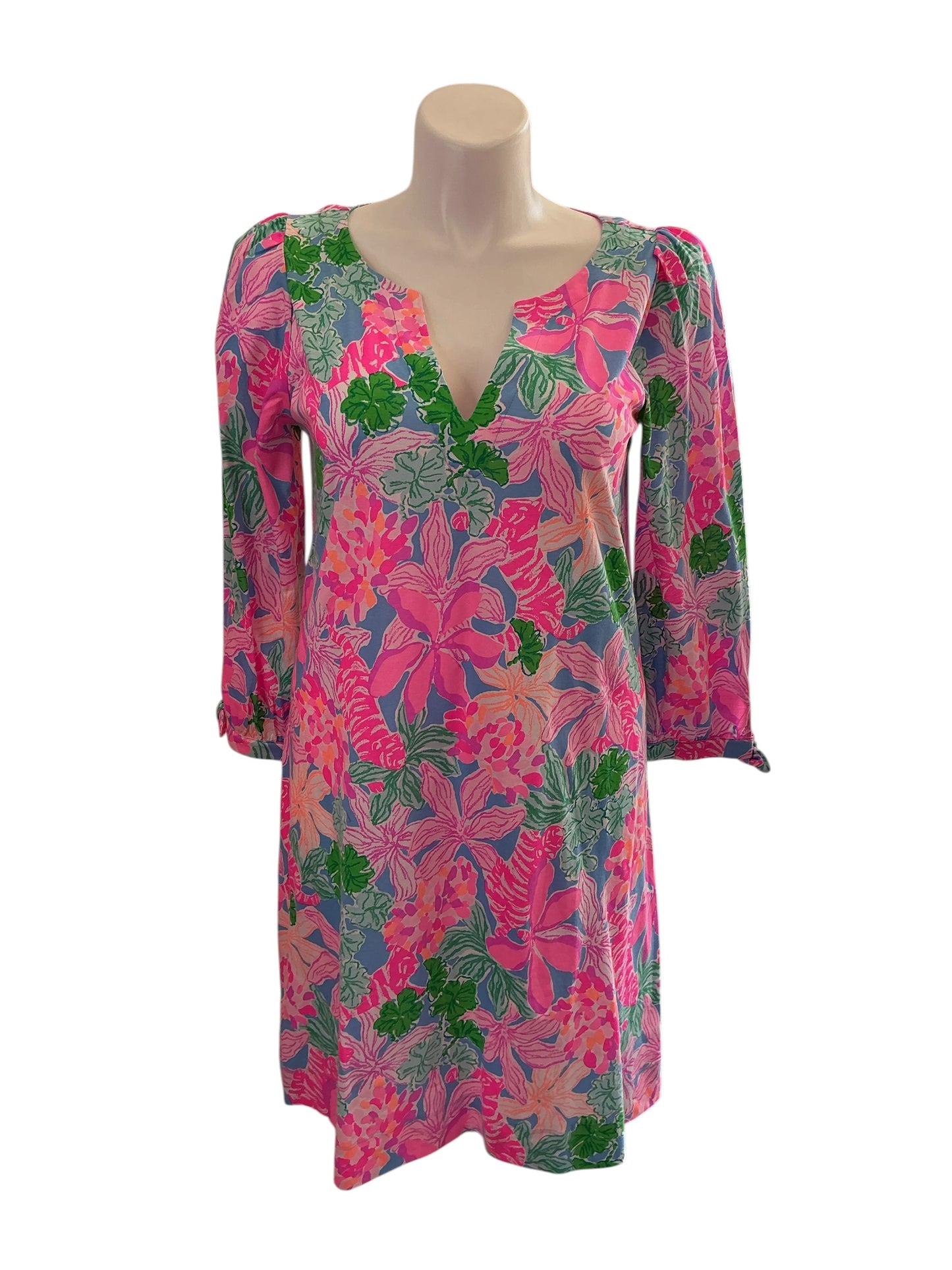 Lilly Pulitzer NWT Catch 3/4 Sleeve Dress - Multi Tigers Lair - Size XL