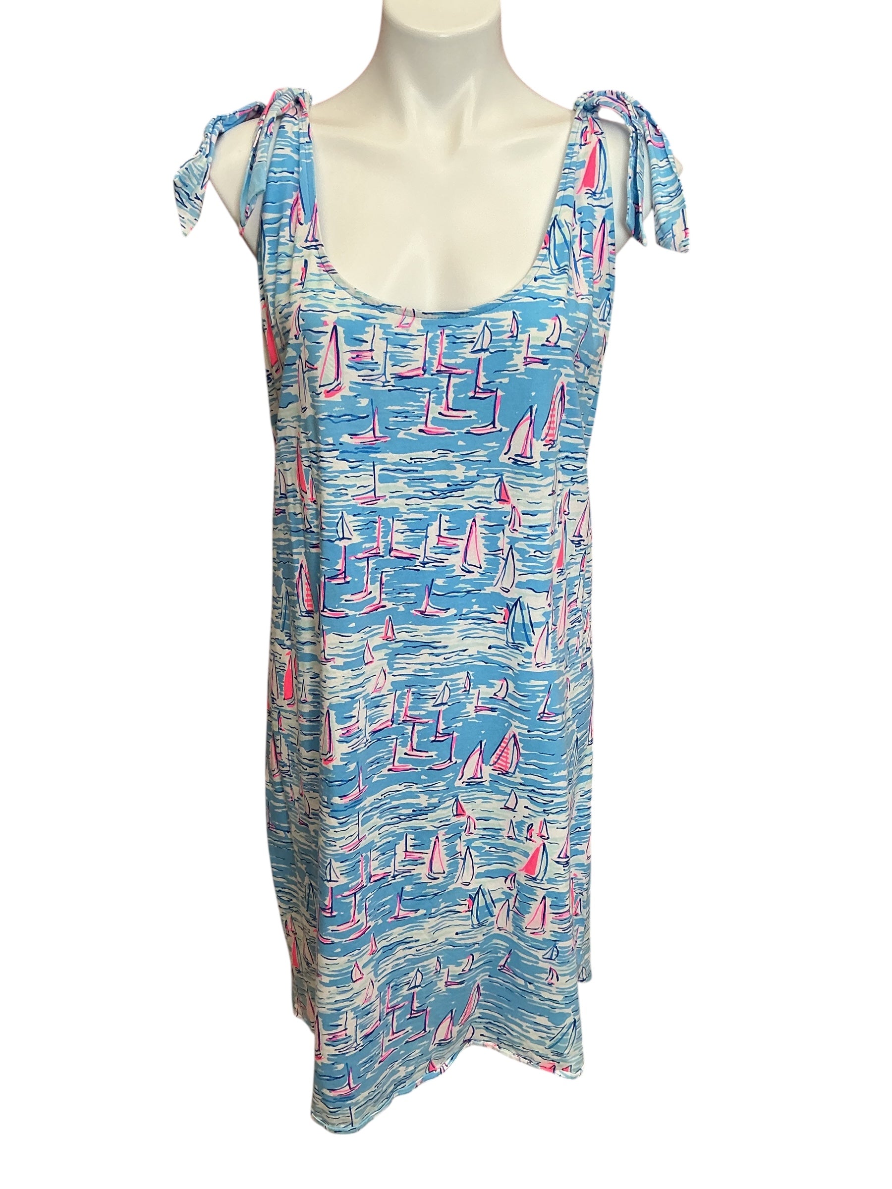 Lilly Pulitzer Rivers Tank Dress Zanzibar Blue Boatylicious - Size XXL