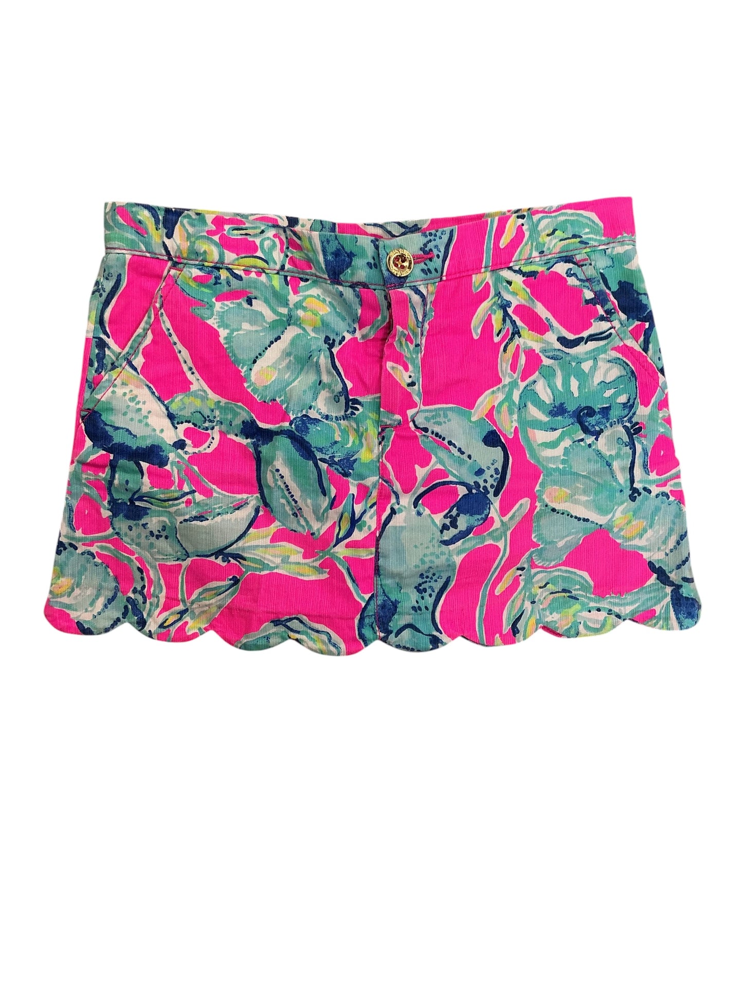 Lilly Pulitzer Kids Girls Buttercup Shorts Raz Berry Lobsters In Love - Size 10