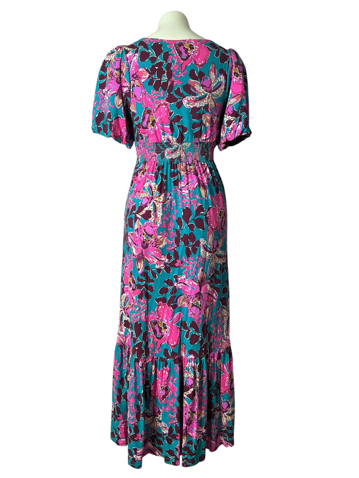 Lilly Pulitzer Holloway Elbow Sleeve Midi Dress Blue Rhapsody Orchid You Not - Size S