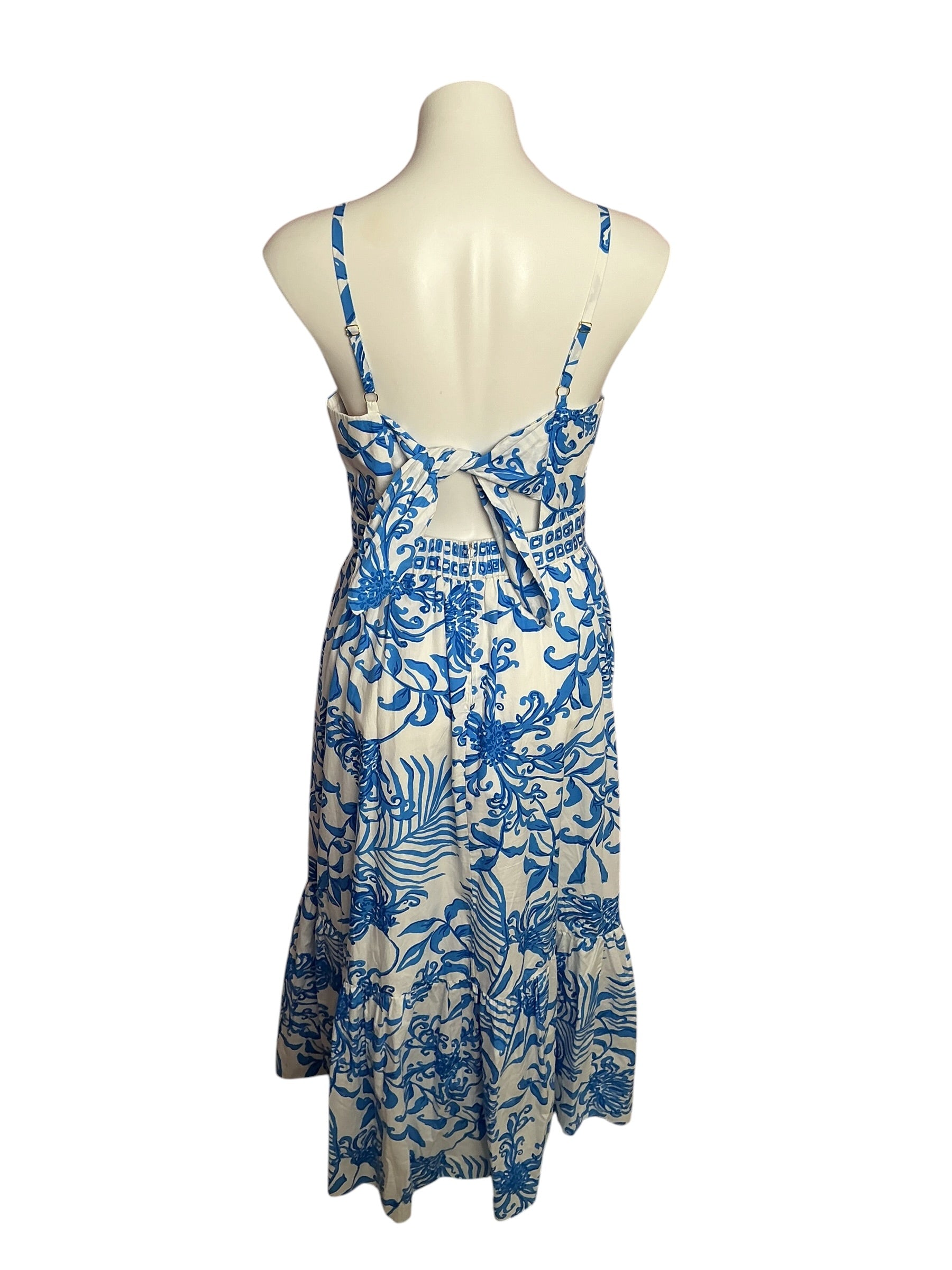 Lilly Pulitzer Charlese Cotton Halter Maxi Dress Glisten In The Sun - Size 8