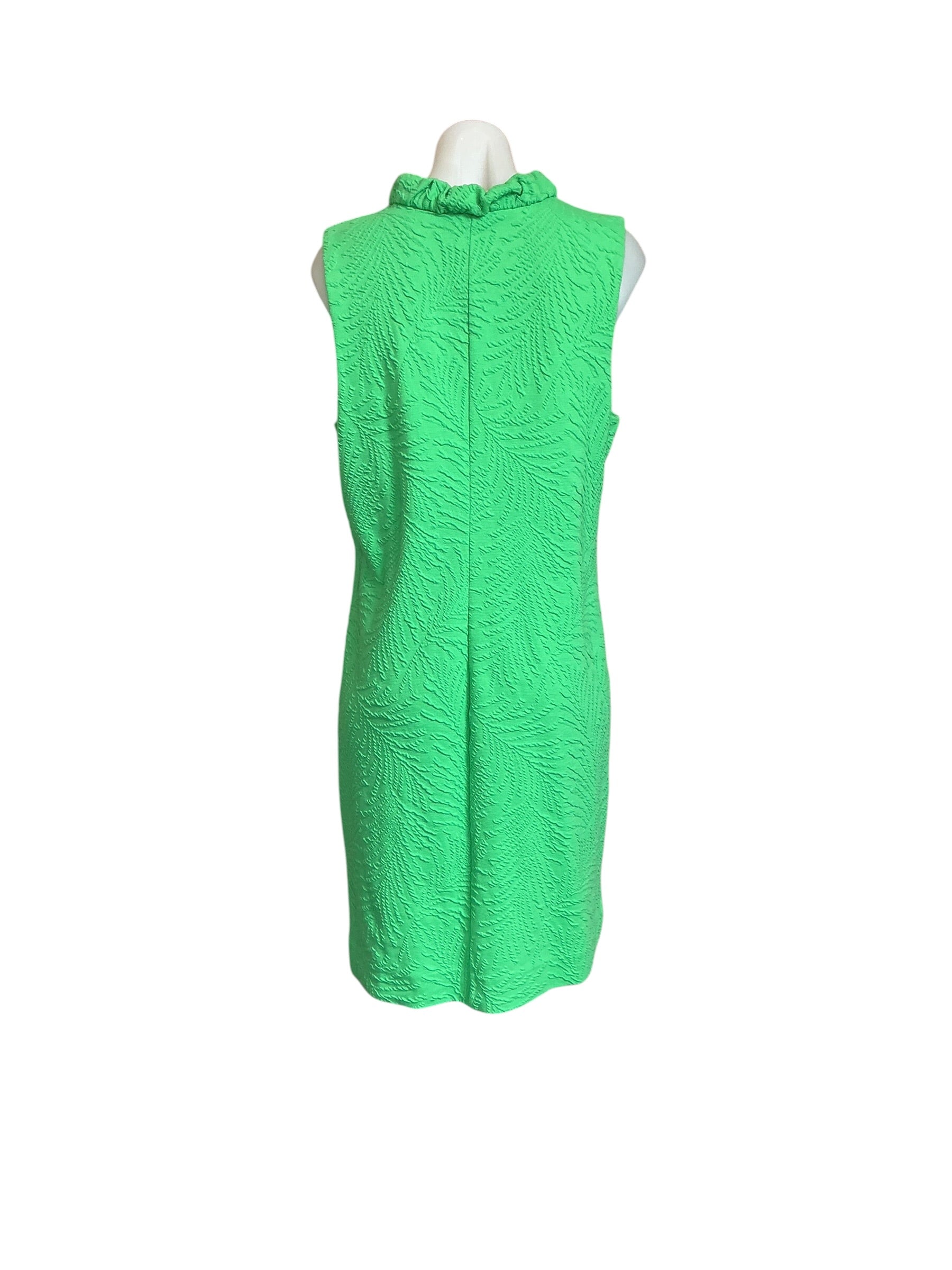 Lilly Pulitzer Elsey Shift - Fauna Green Leafy Knit Pucker Jacquard - Size L
