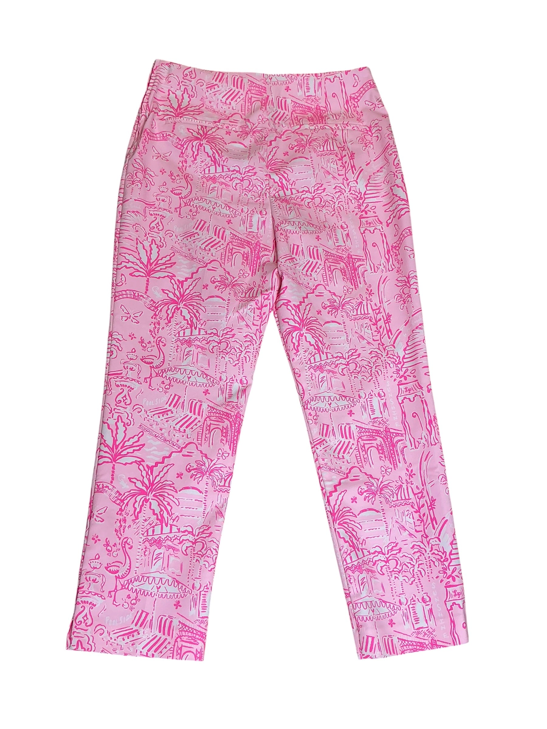 Lilly Pulitzer Nancee High-Rise Crop Pant Conch Shell Pink Penny's Playground - Size 12