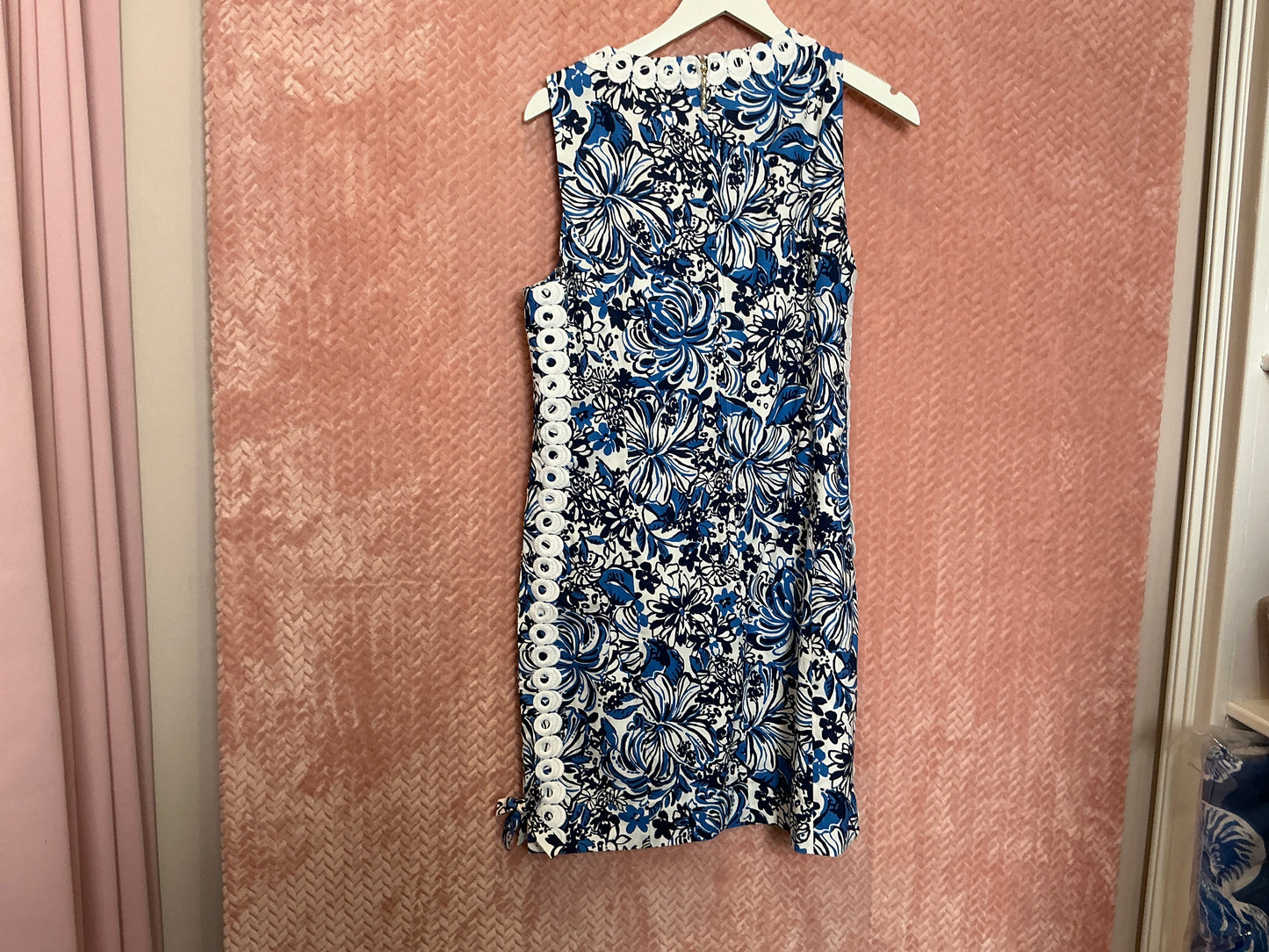 Lilly Pulitzer NWT Mila Stretch Cotton Dress Low Tide Navy Pandarama - Size 14