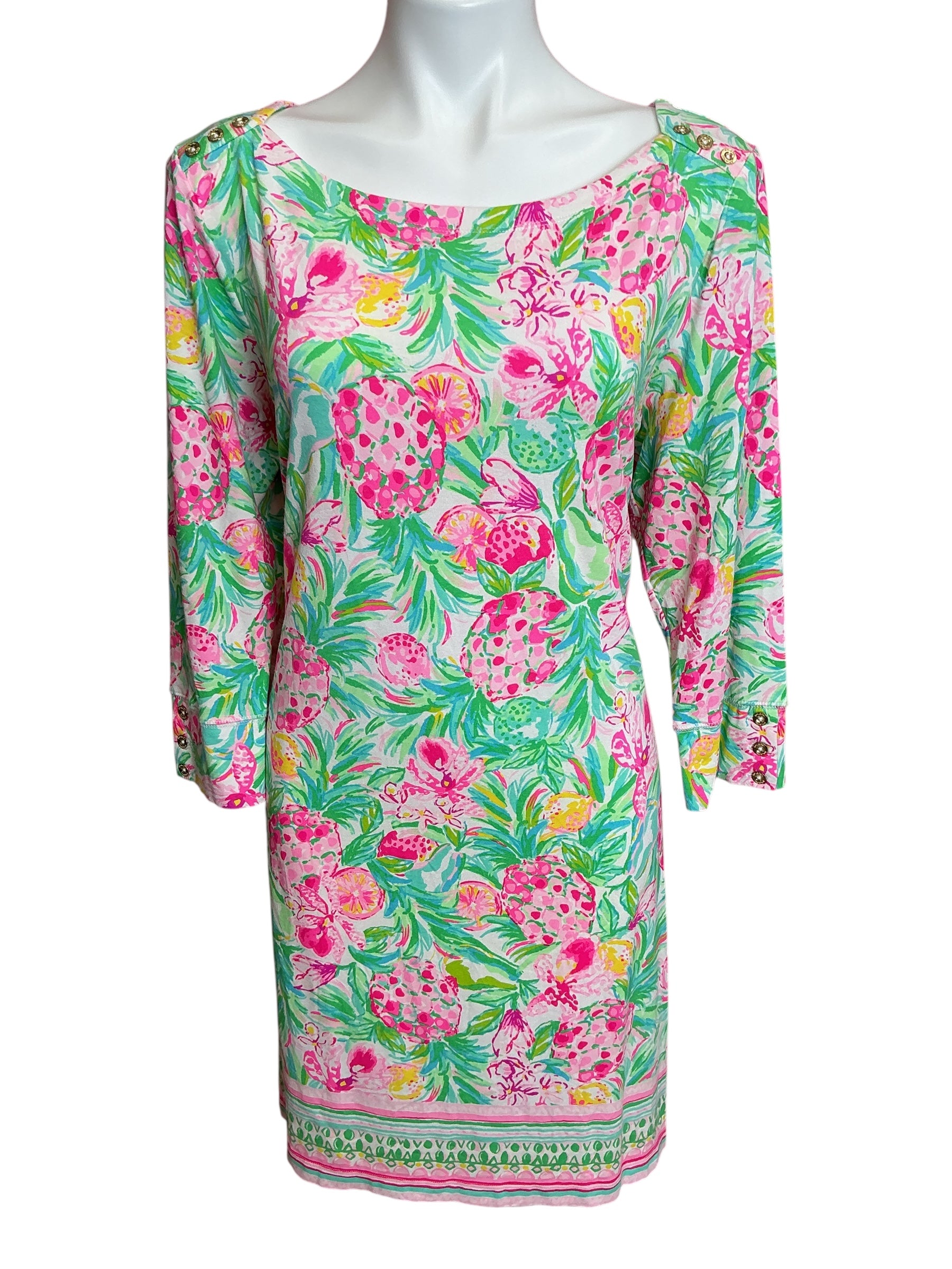 Lilly Pulitzer UPF 50+ Sophie Dress Resort White Pear Necessities Engineered - Size XXL
