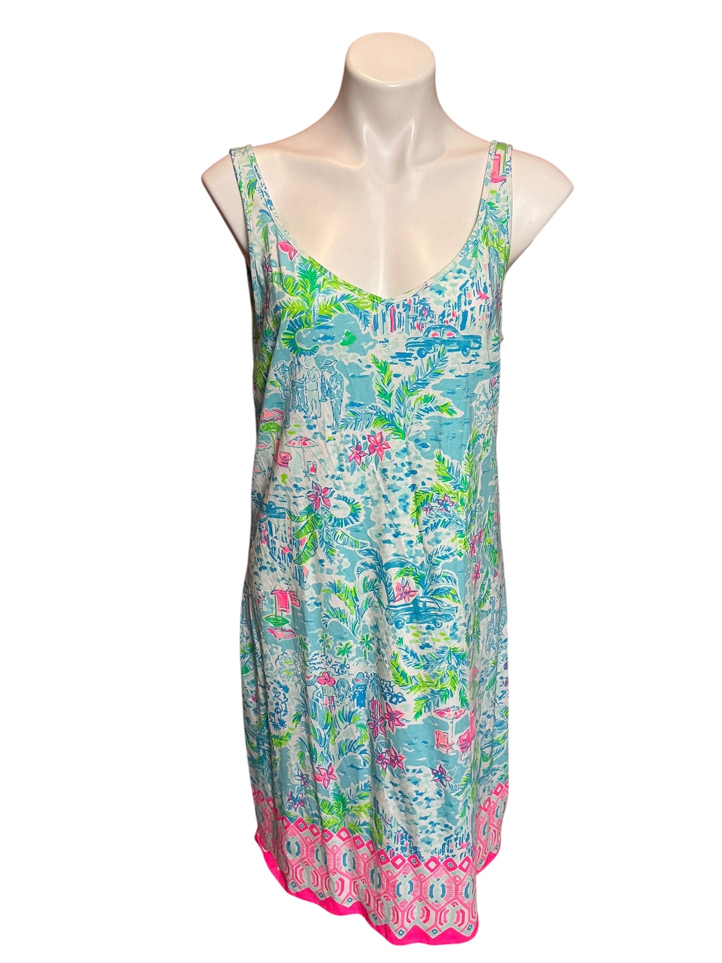 Lilly Pulitzer NWT Adrianna Dress Multi What A Lovely Place Engineered - Size L