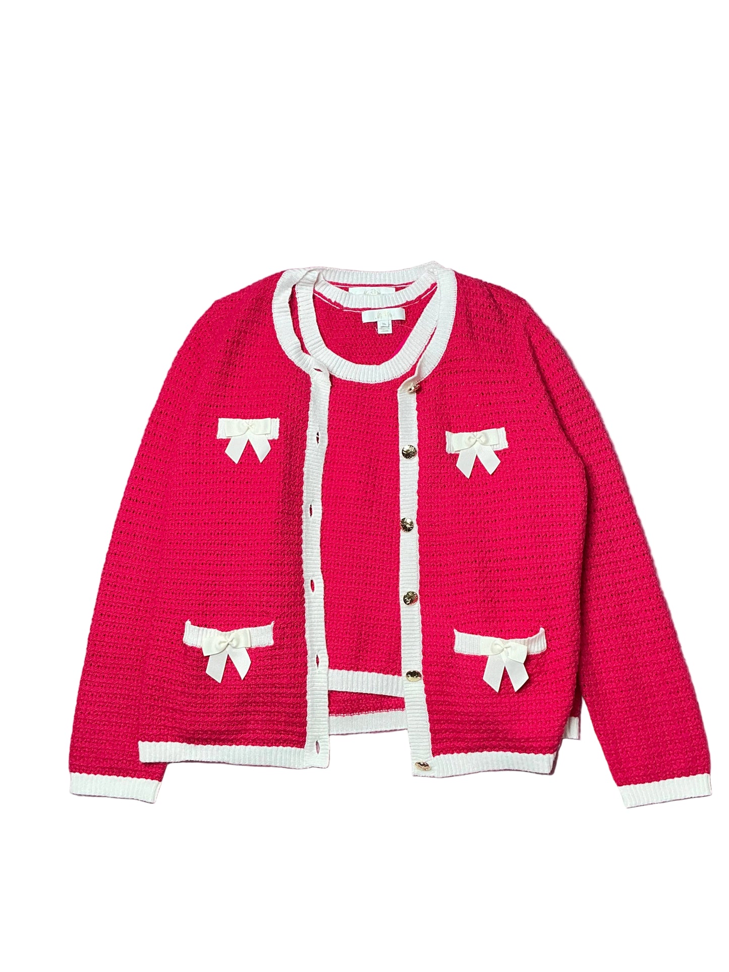 Lilly Pulitzer Valoria Sweater Set - Raspberry Rouge - Size XL