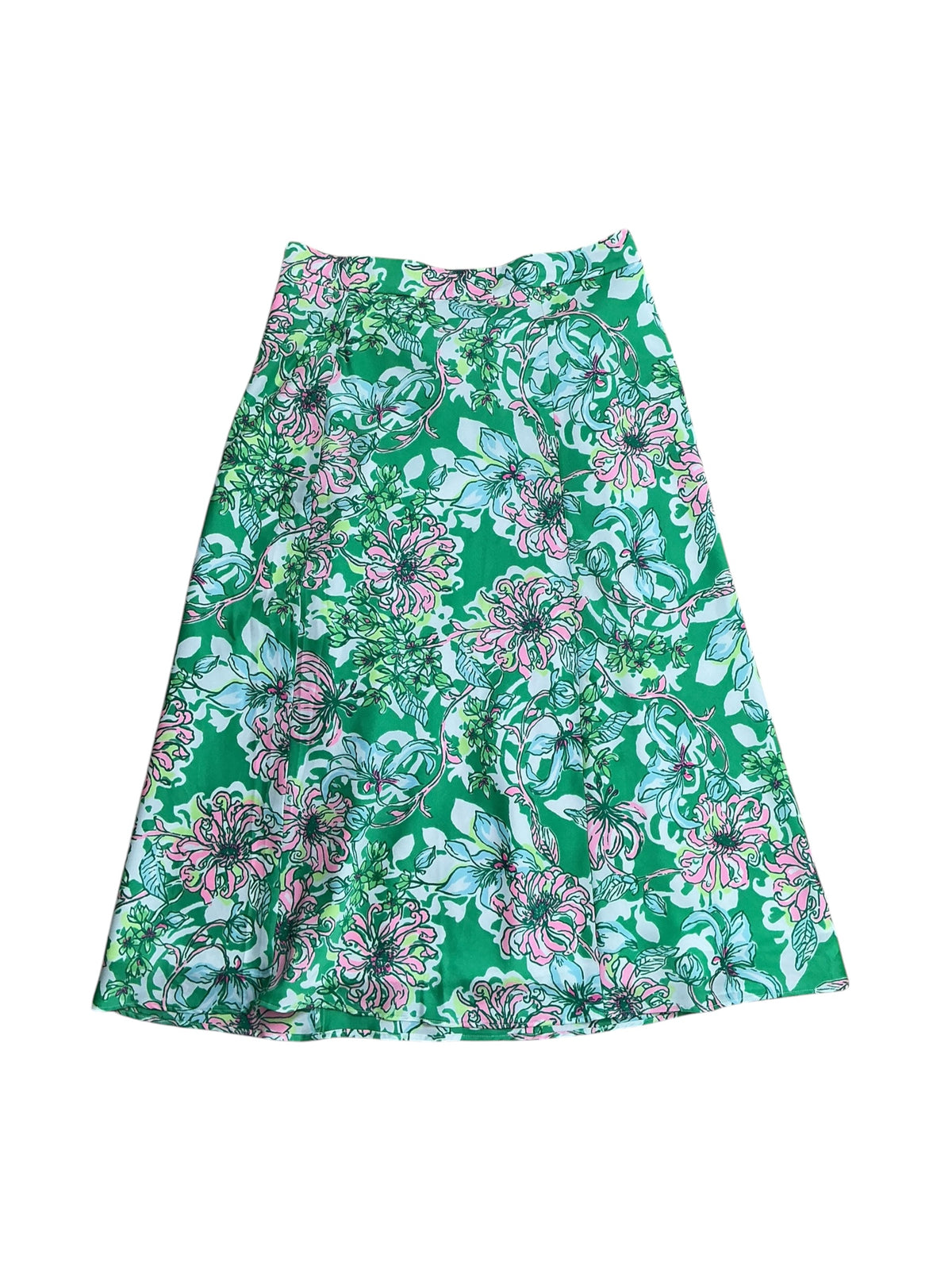 Lilly Pulitzer Rennox Midi Skirt Spearmint Blossom Views - Size 8