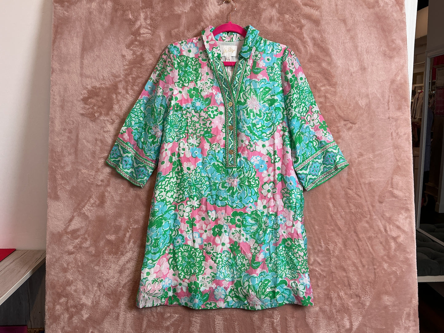 Lilly Pulitzer NWT Daphnie Tunic Dress Multi Plumes In Bloom Engine - Size 00