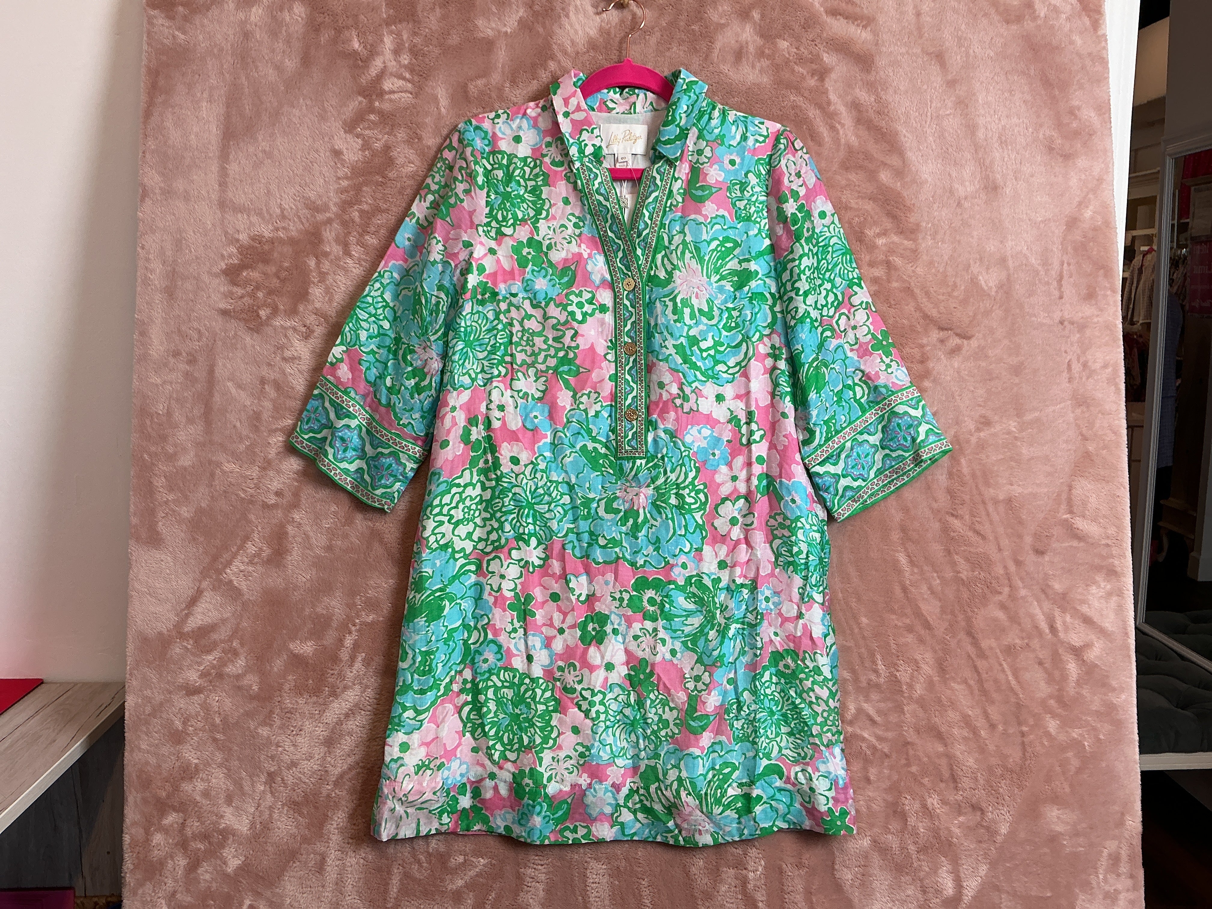 Lilly Pulitzer NWT Daphnie Tunic Dress Multi Plumes In Bloom Engine - Size 00