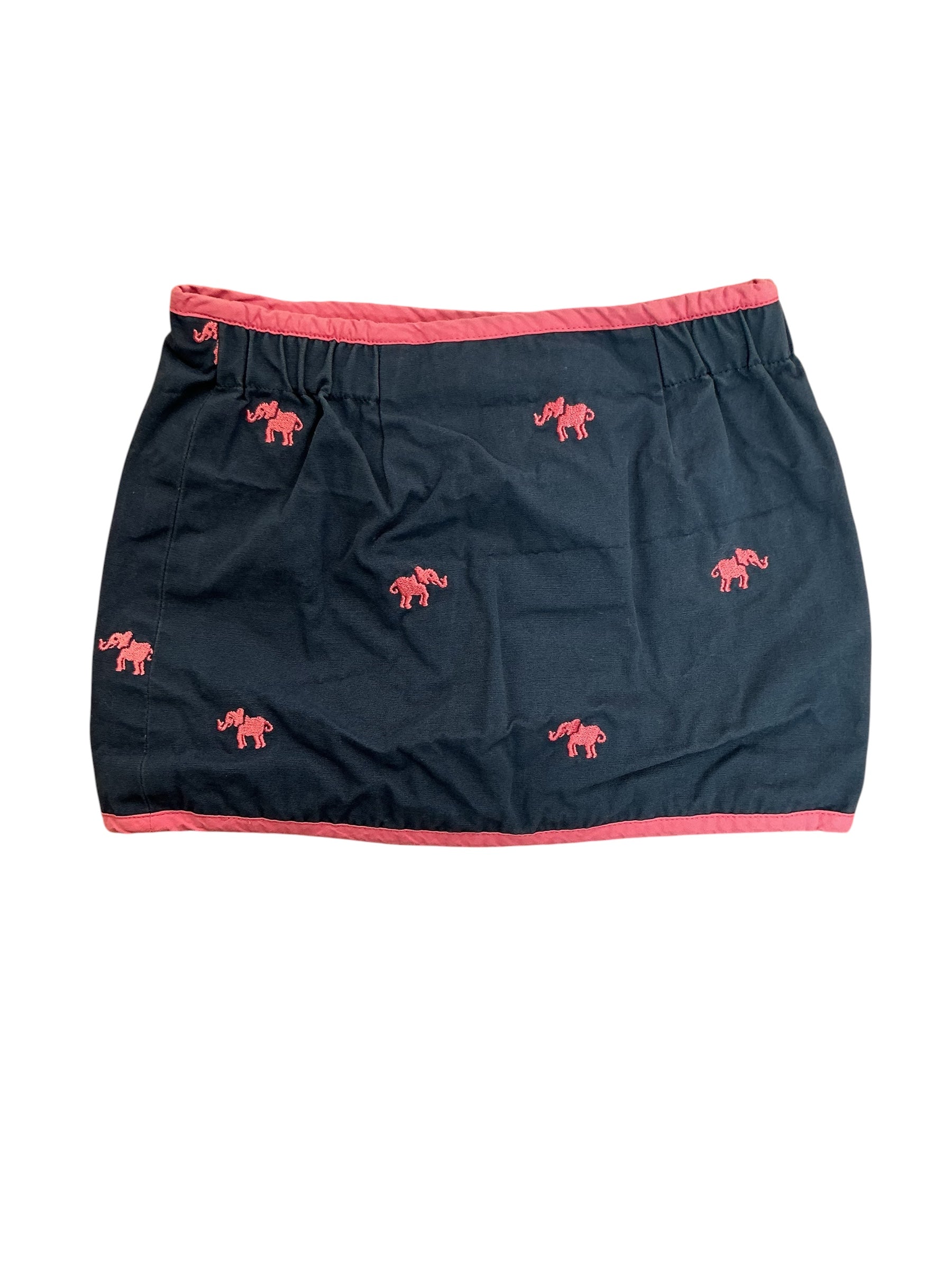 Lilly Pulitzer Kids Girls Haddie Embroidered Reversible Skirt Aegean Navy Elefrance - Size 2T