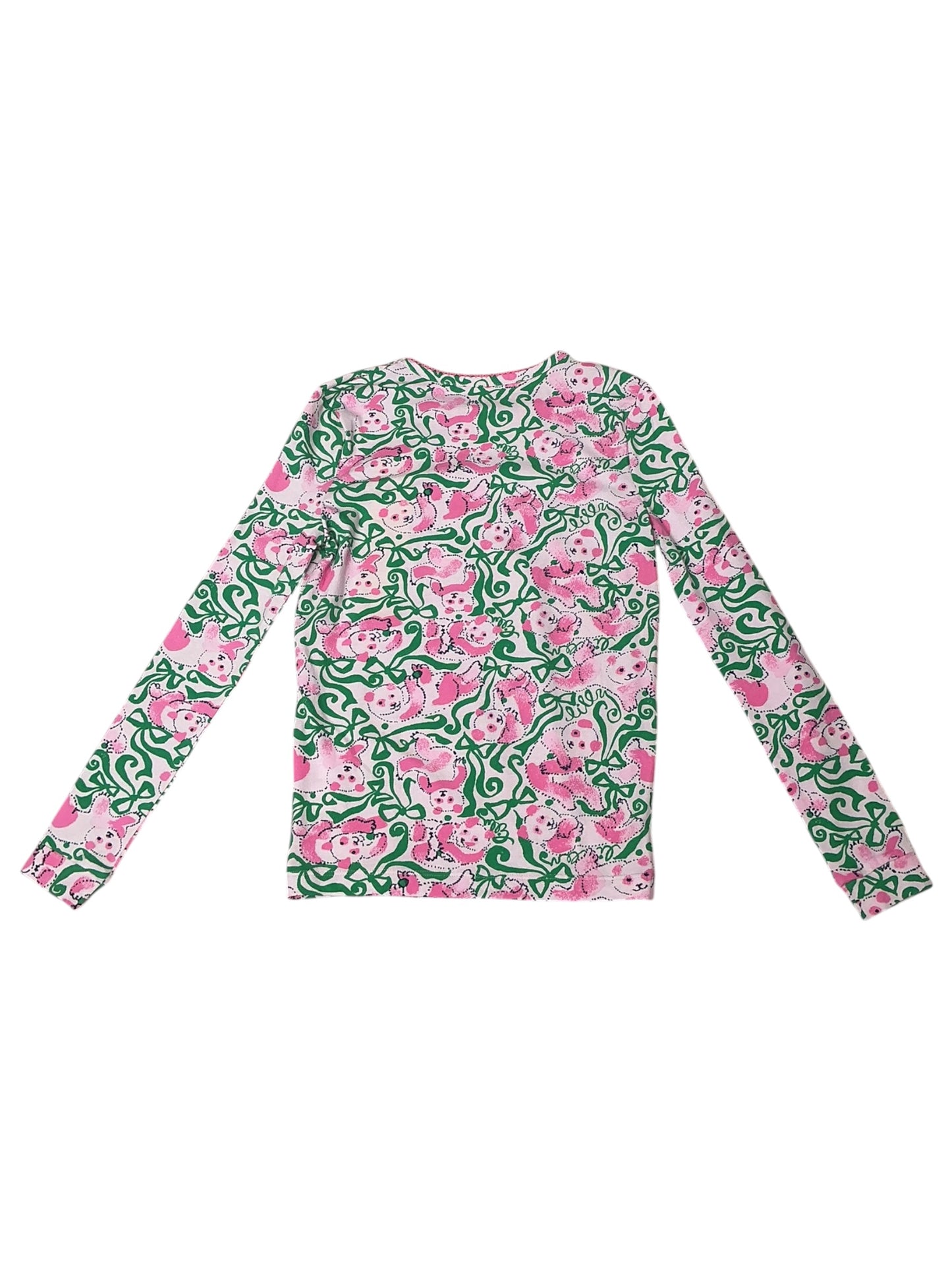 Lilly Pulitzer NWT Sammy Kids Pajama Set Pink Quartz Panda N Bows - Size 12