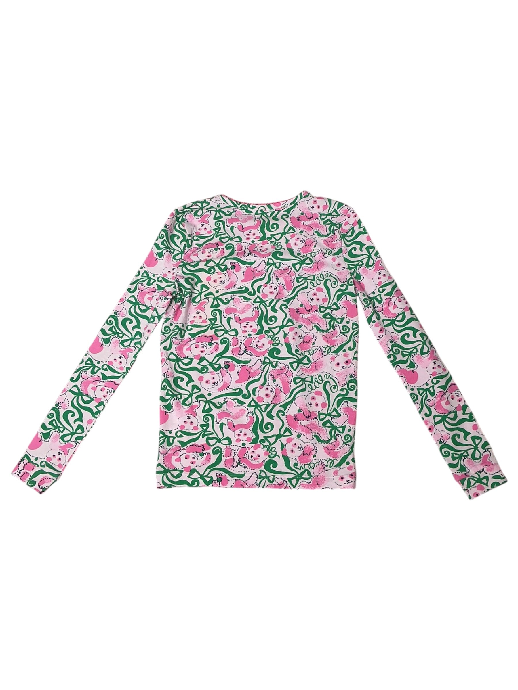 Lilly Pulitzer NWT Sammy Kids Pajama Set Pink Quartz Panda N Bows - Size 12