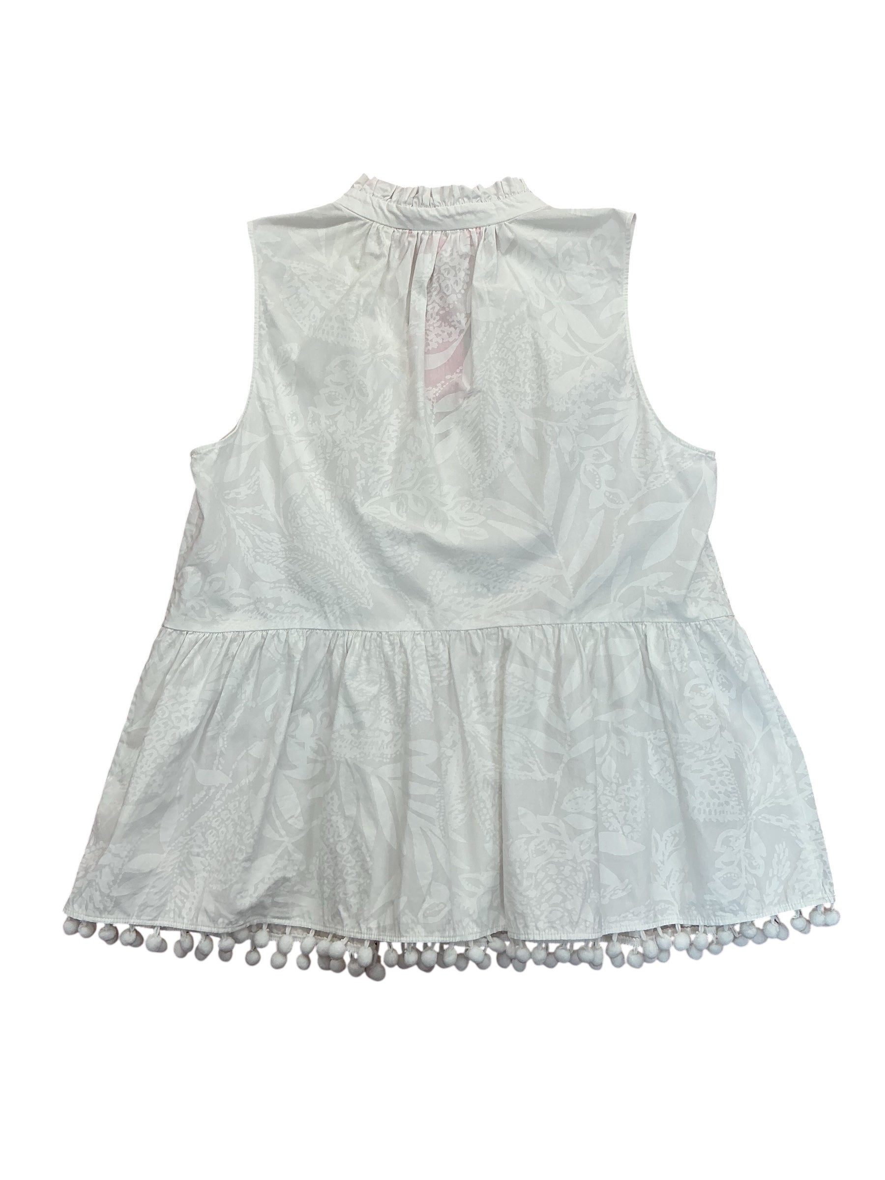 Lilly Pulitzer Novella Ruffle Hem Top Resort White Jungle Cabana - Size S