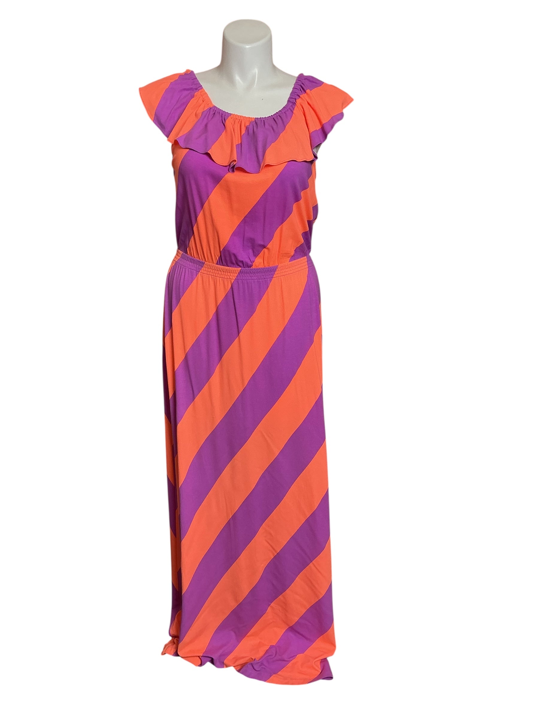 Lilly Pulitzer Marley Maxi Dress Sunrise Orange Always a Party Stripe - Size XL