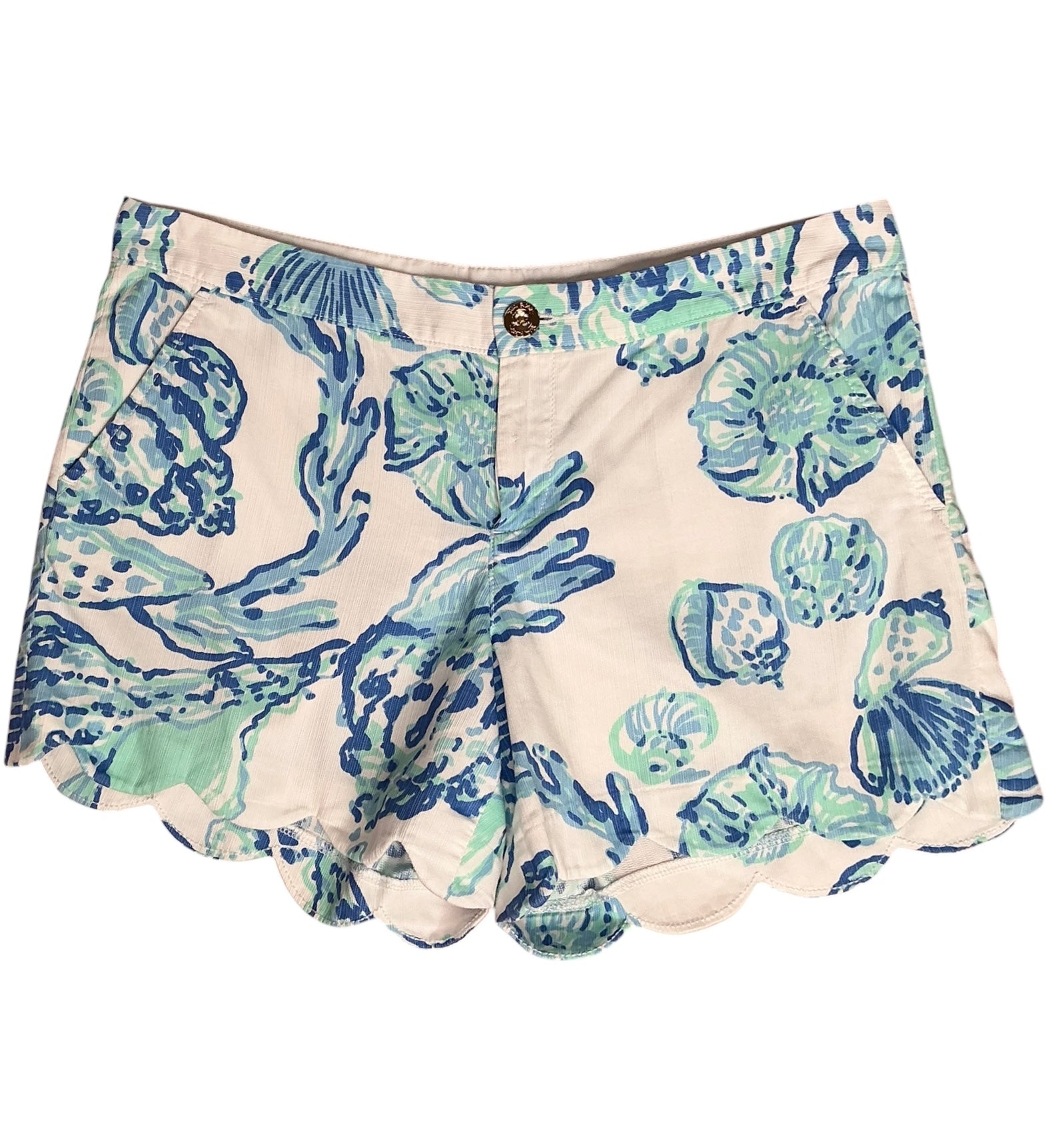 Lilly Pulitzer Buttercup Scalloped Hem Short Barefoot Princess - Size 10